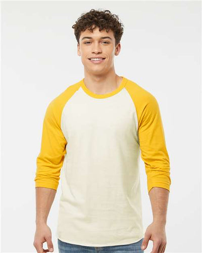 Tultex 245 Vintage White/ Mellow Yellow — on model front