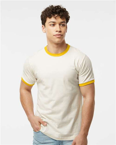 Tultex 246 Vintage White/ Mellow Yellow — on model front