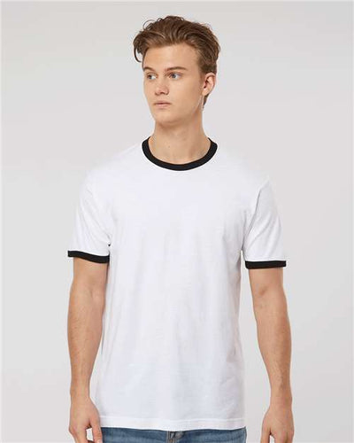 Tultex 246 White/ Black — on model front