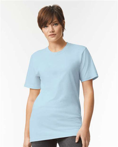 American Apparel 2001 Powder Blue — on model front