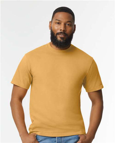 Gildan 65000 Mustard — on model front