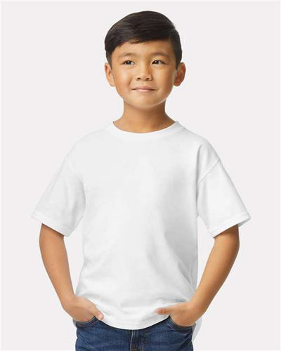 Gildan 65000B White — on model front