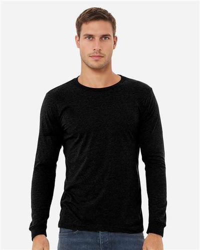 BELLA + CANVAS 3501CVC Solid Black Blend — on model front