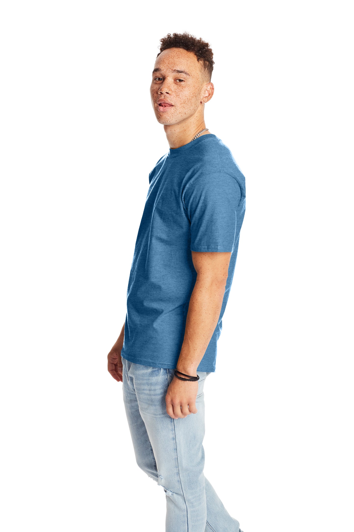Beefy-T® Short Sleeve Tee - Heather Blue