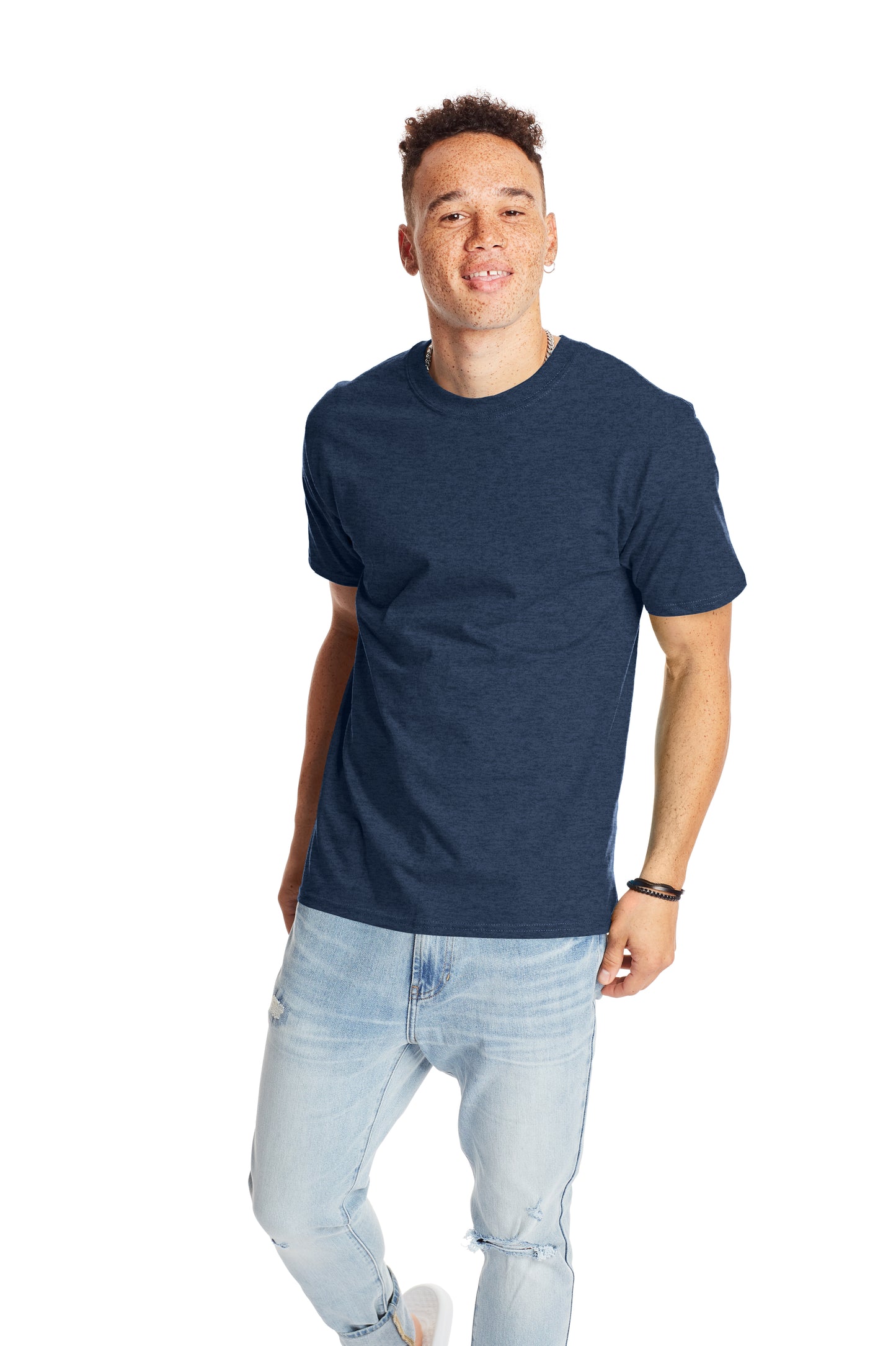 Beefy-T® Short Sleeve Tee - Heather Navy