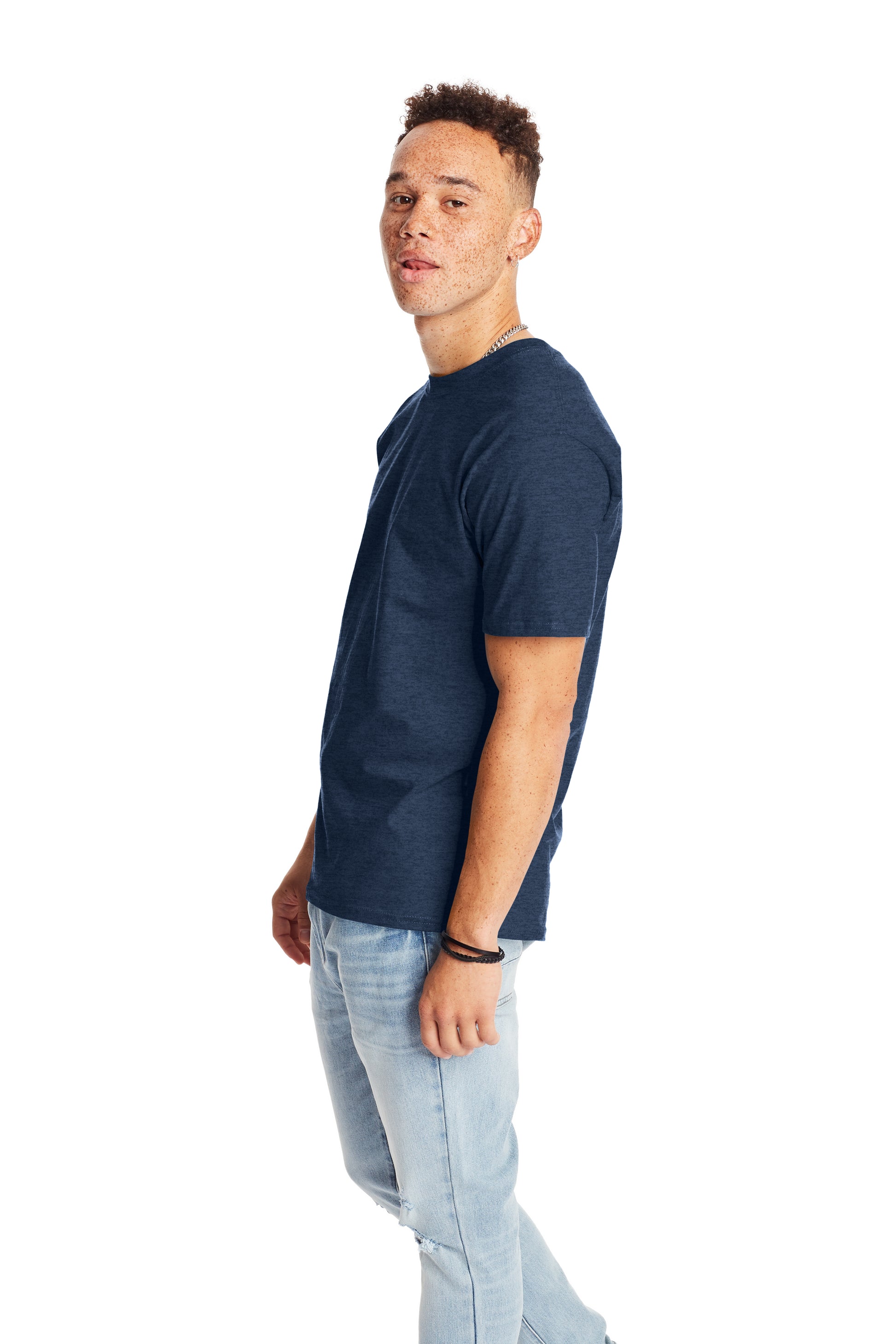 Beefy-T® Short Sleeve Tee - Heather Navy