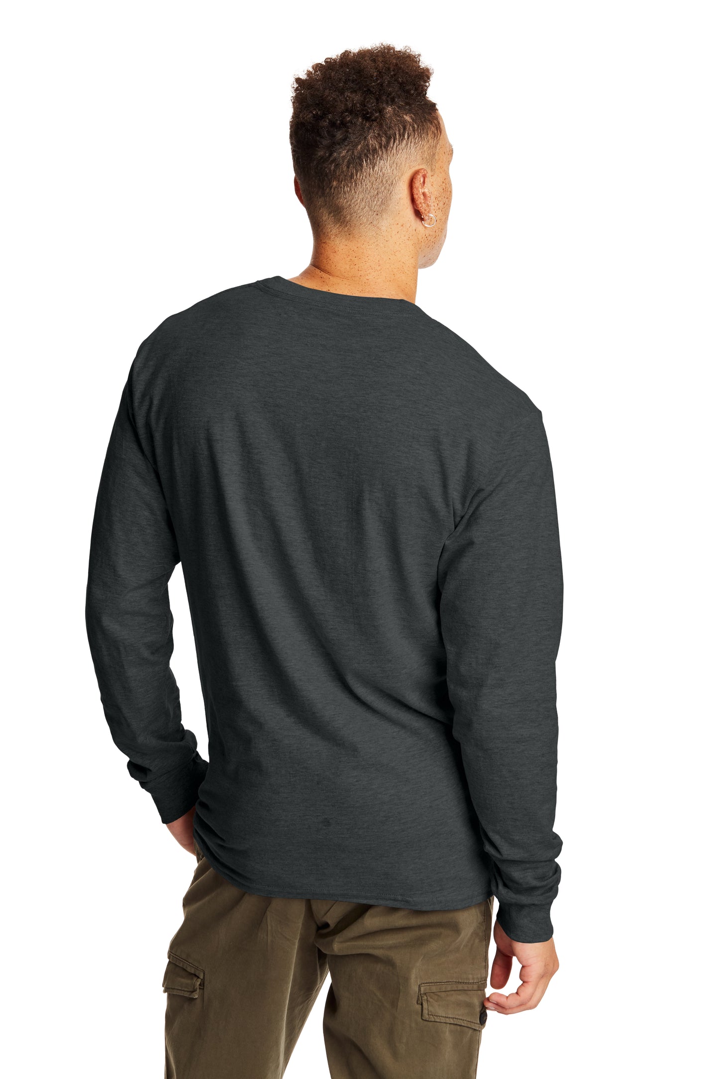 Beefy-T® Long Sleeve Tee - Charcoal Heather