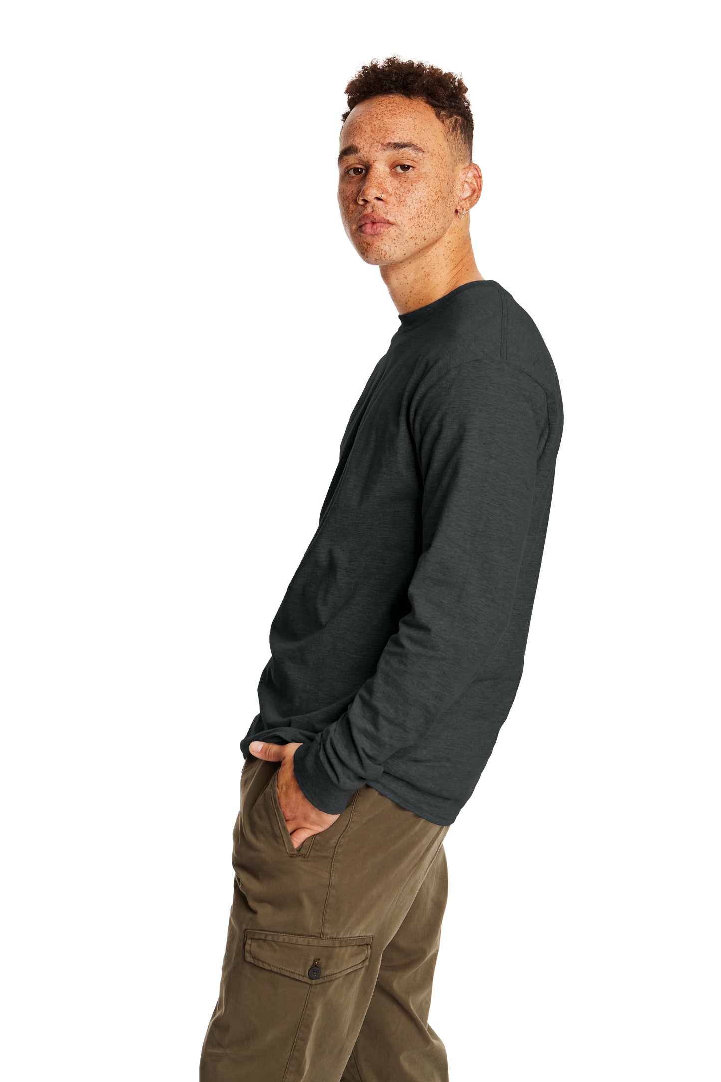 Beefy-T® Long Sleeve Tee - Charcoal Heather