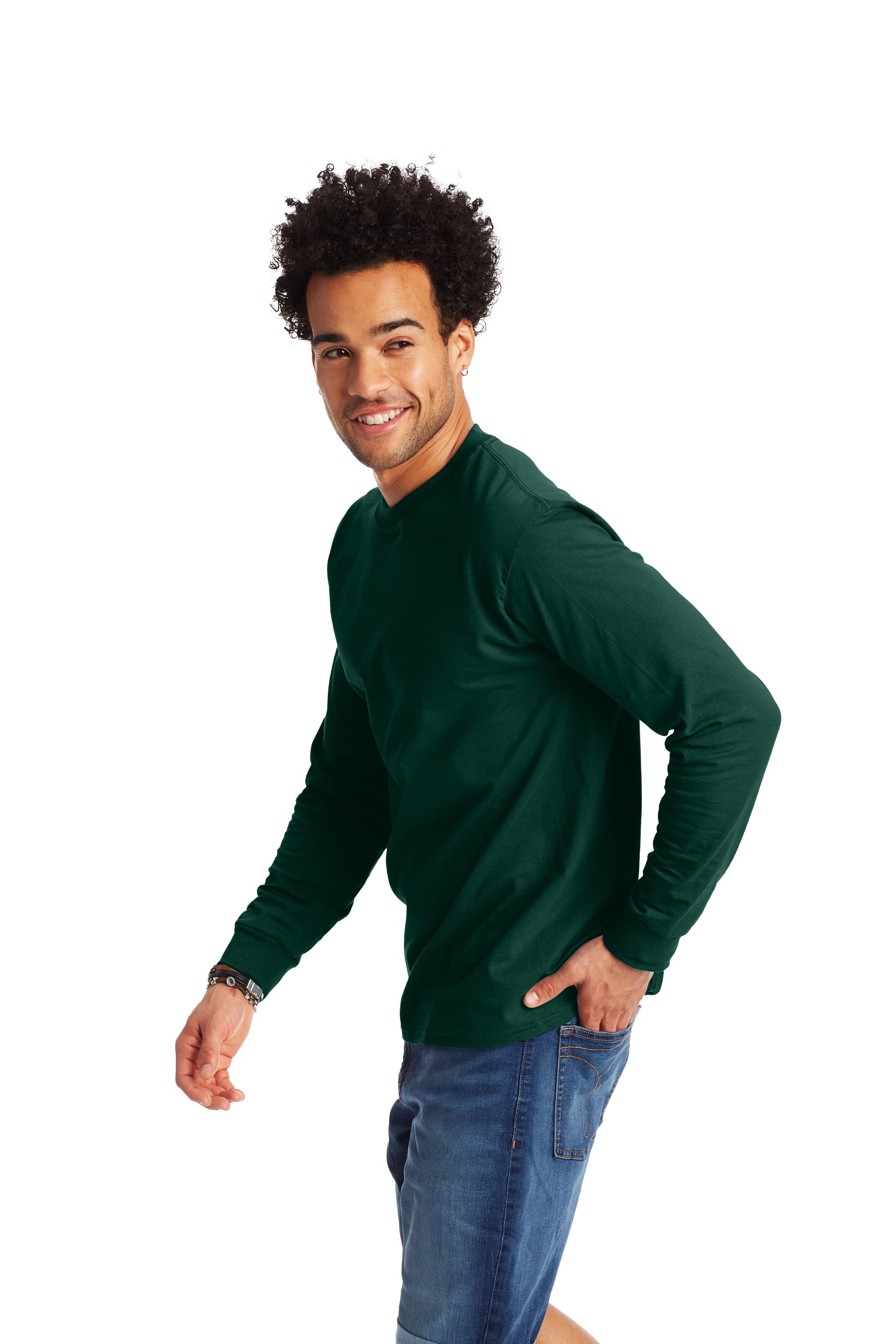 Beefy-T® Long Sleeve Tee - Deep Forest