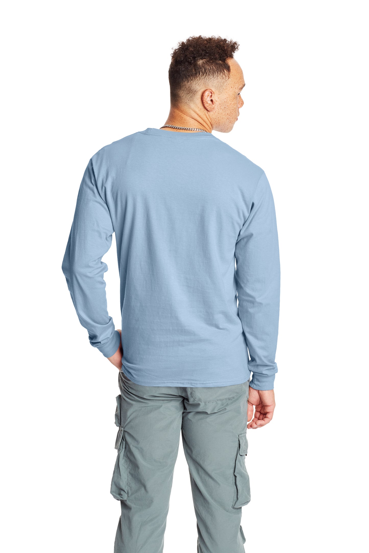 Beefy-T® Long Sleeve Tee - Light Blue