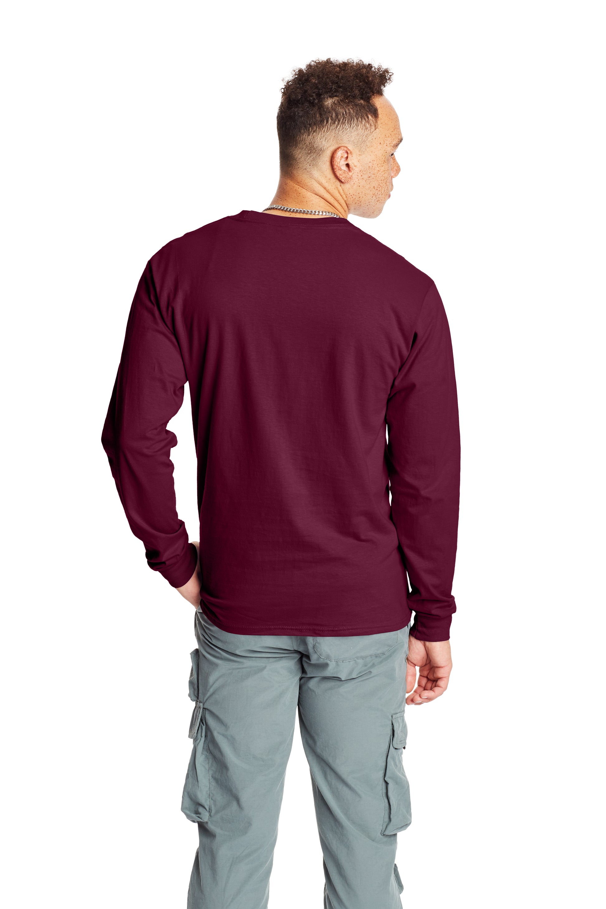 Beefy-T® Long Sleeve Tee - Maroon