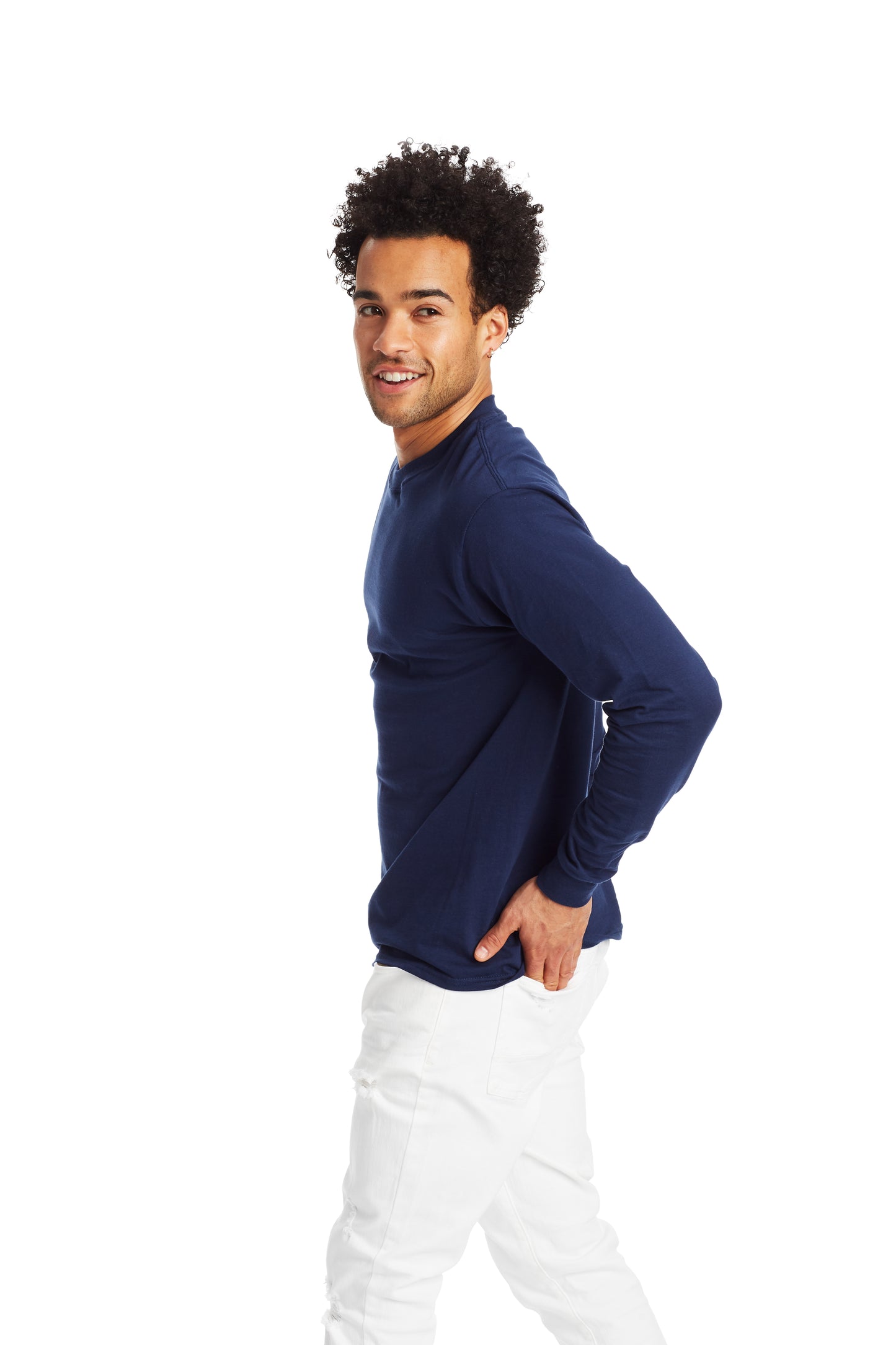 Beefy-T® Long Sleeve Tee - Navy