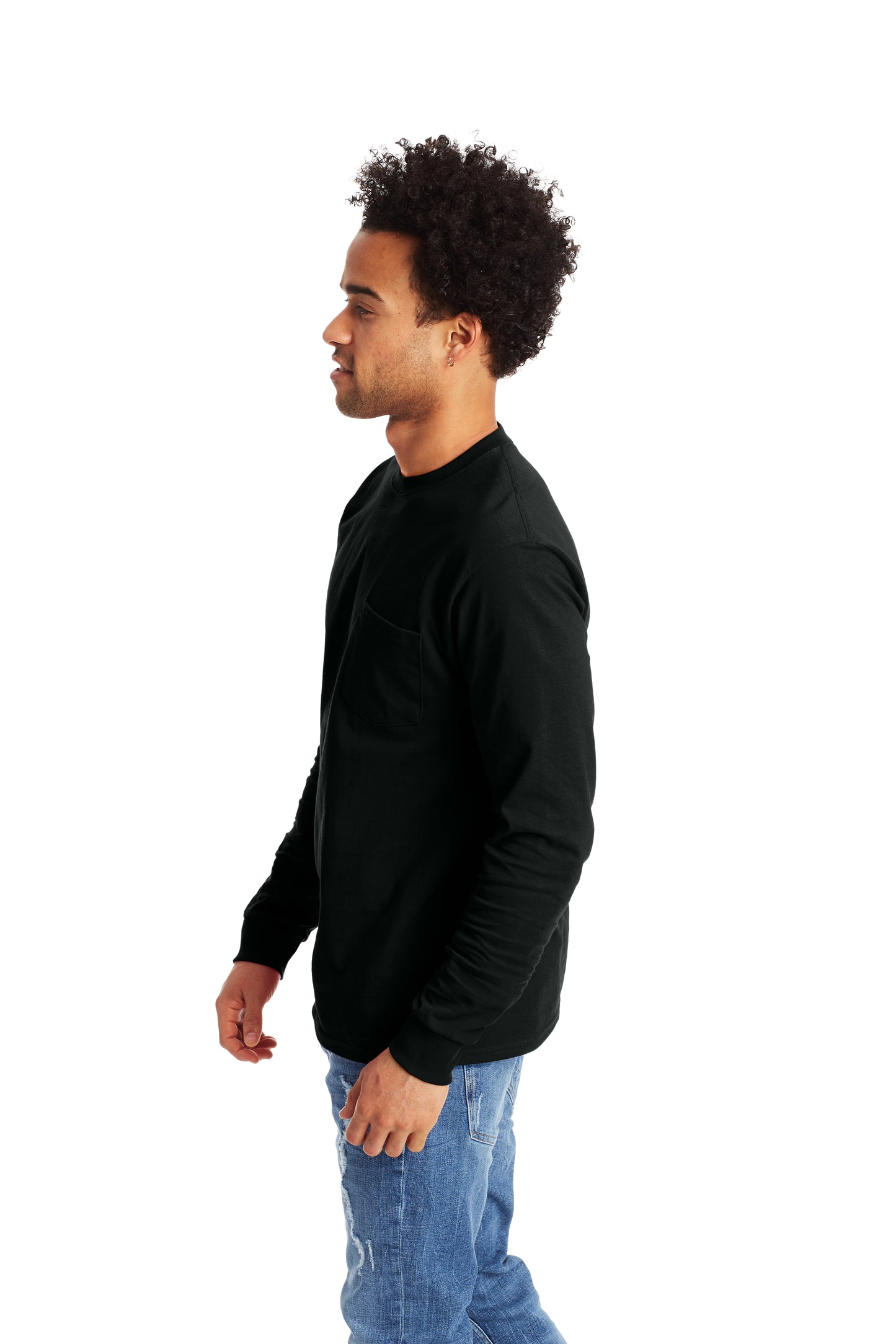 Authentic Long Sleeve Pocket Tee - Black