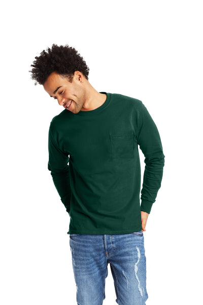 Authentic Long Sleeve Pocket Tee - Deep Forest