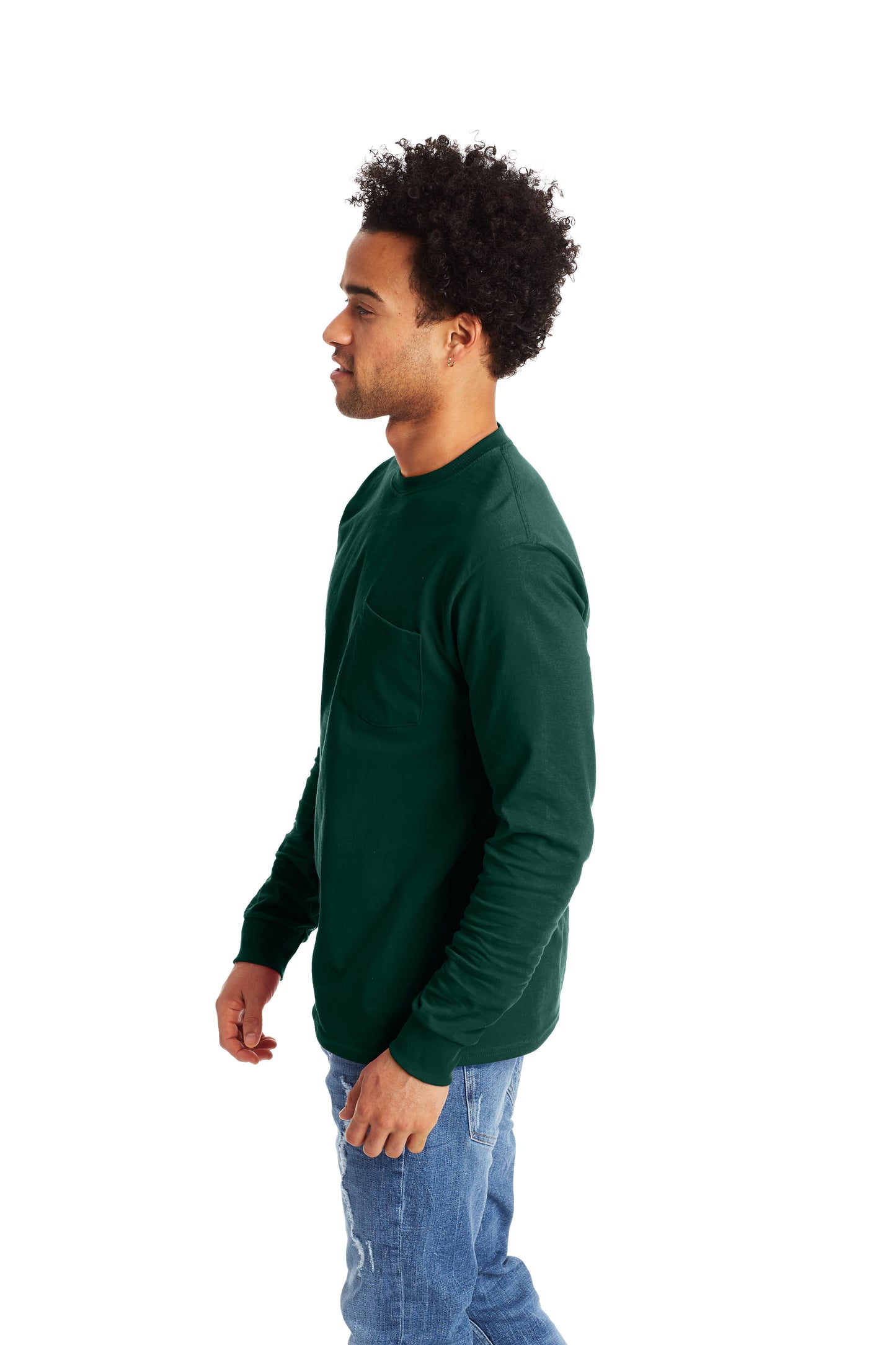 Authentic Long Sleeve Pocket Tee - Deep Forest