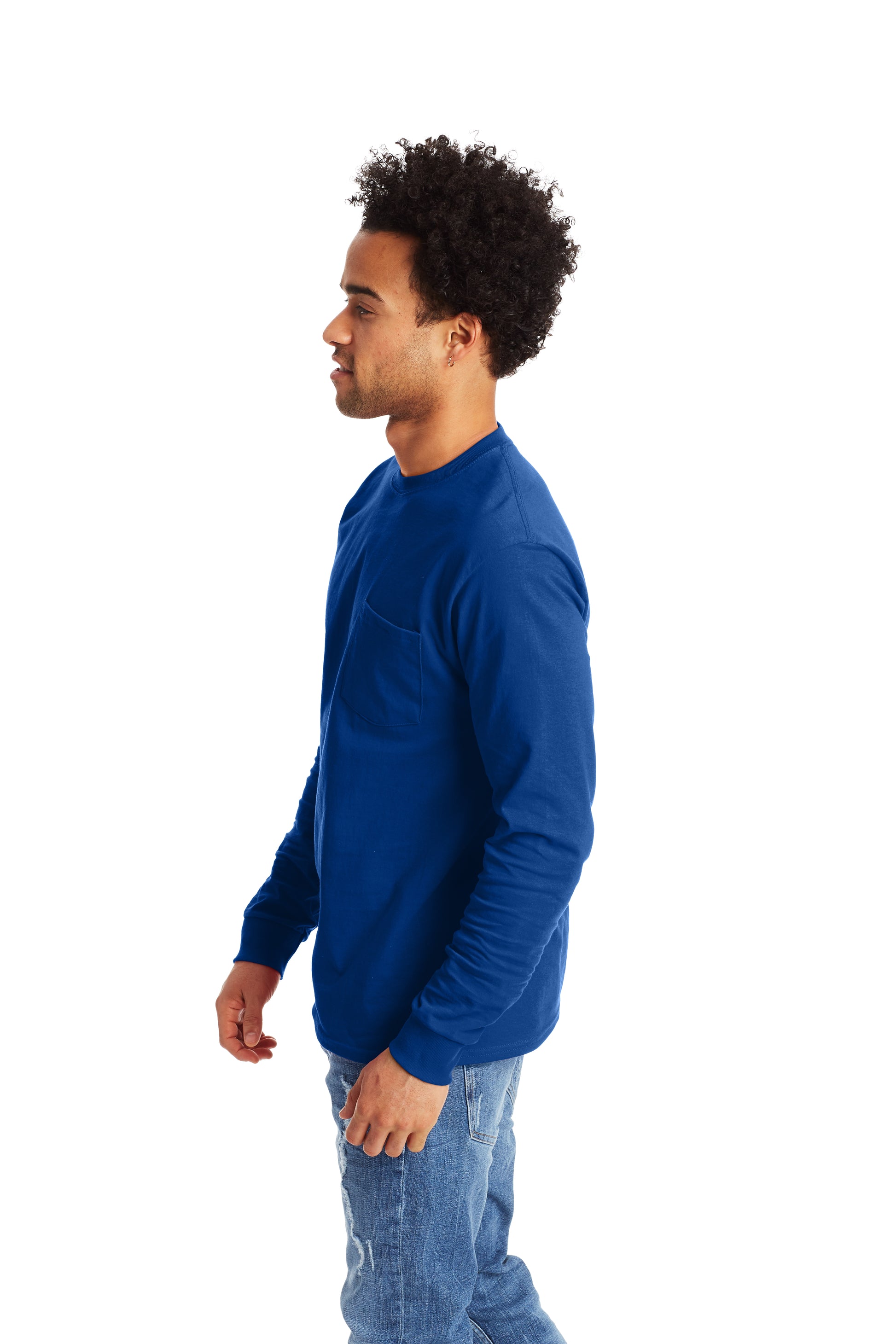 Authentic Long Sleeve Pocket Tee - Deep Royal