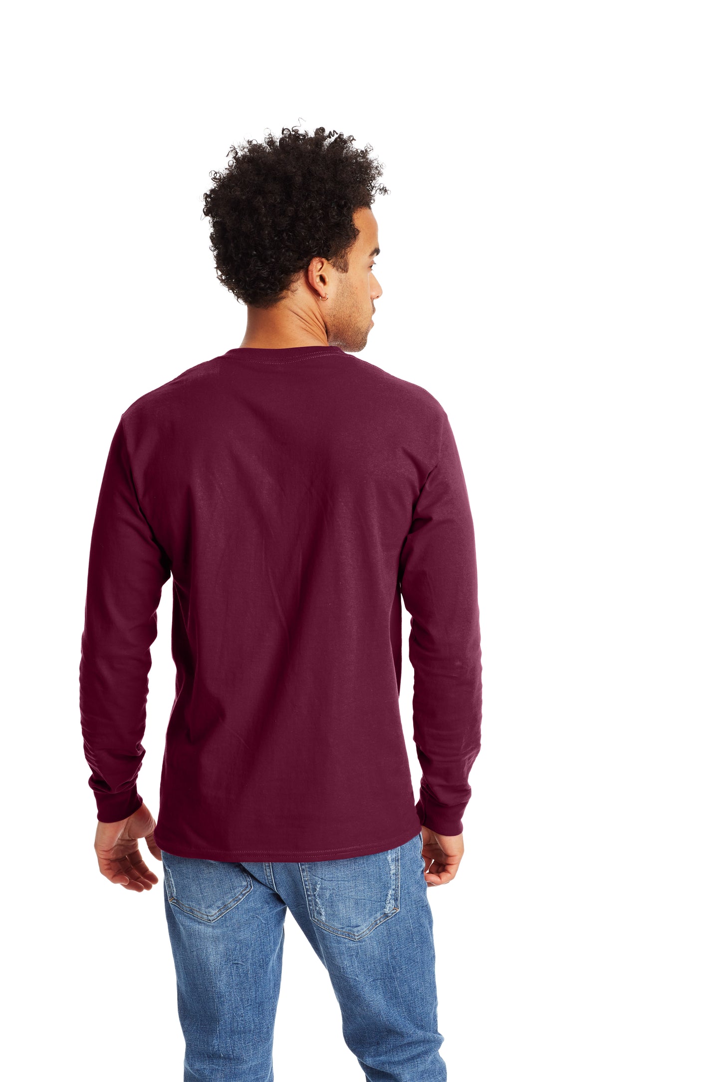 Authentic Long Sleeve Pocket Tee - Maroon