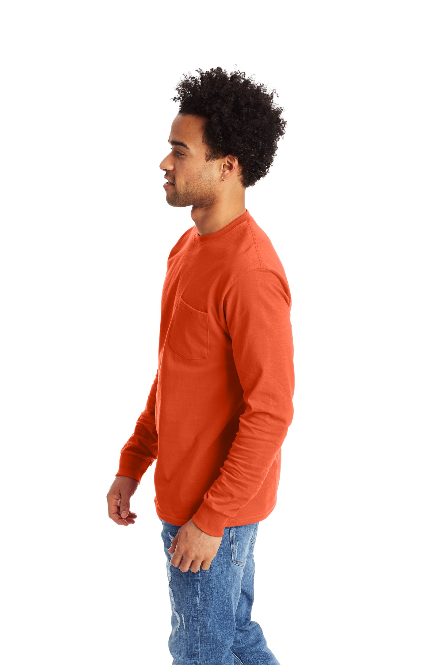 Authentic Long Sleeve Pocket Tee - Orange