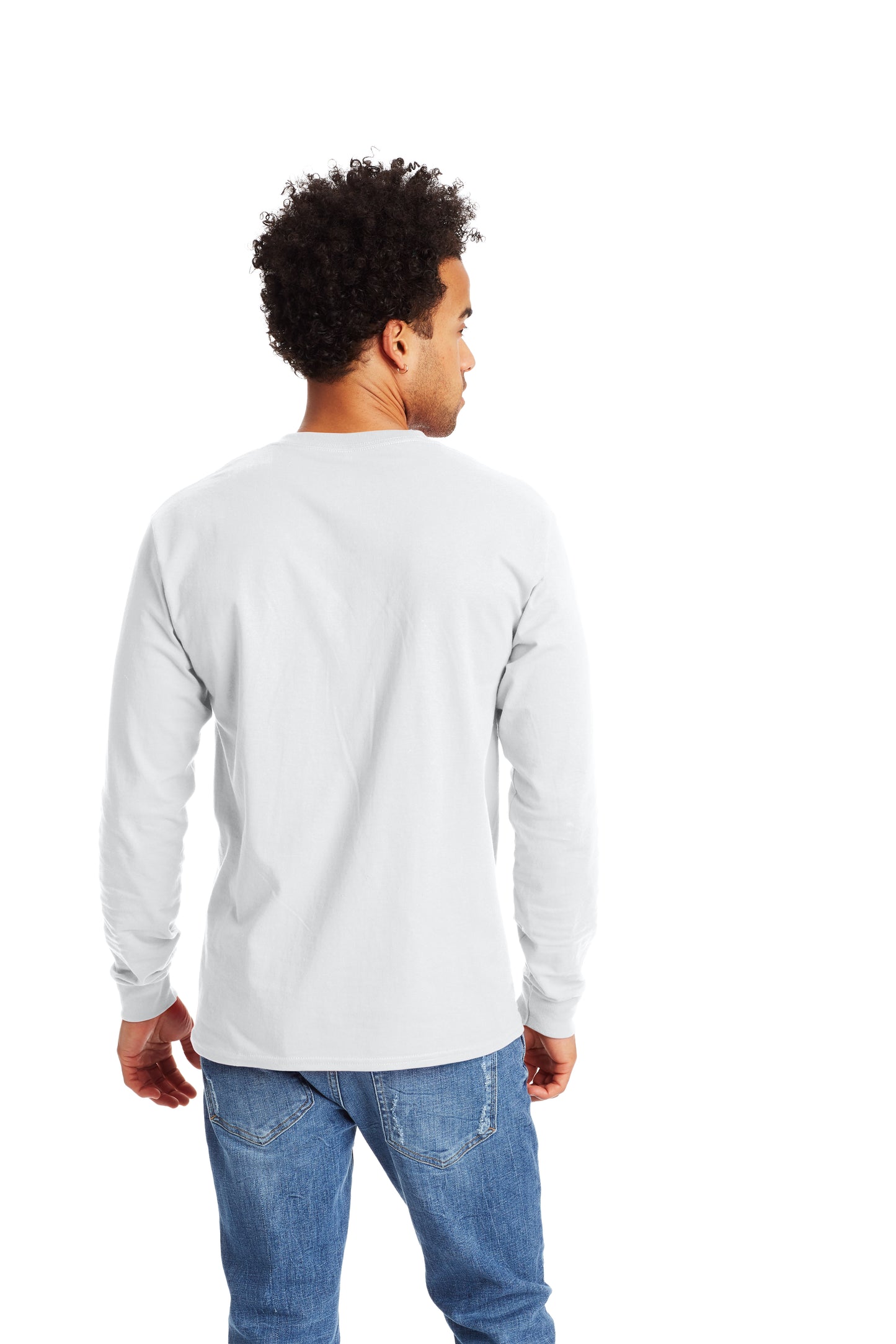 Authentic Long Sleeve Pocket Tee - White