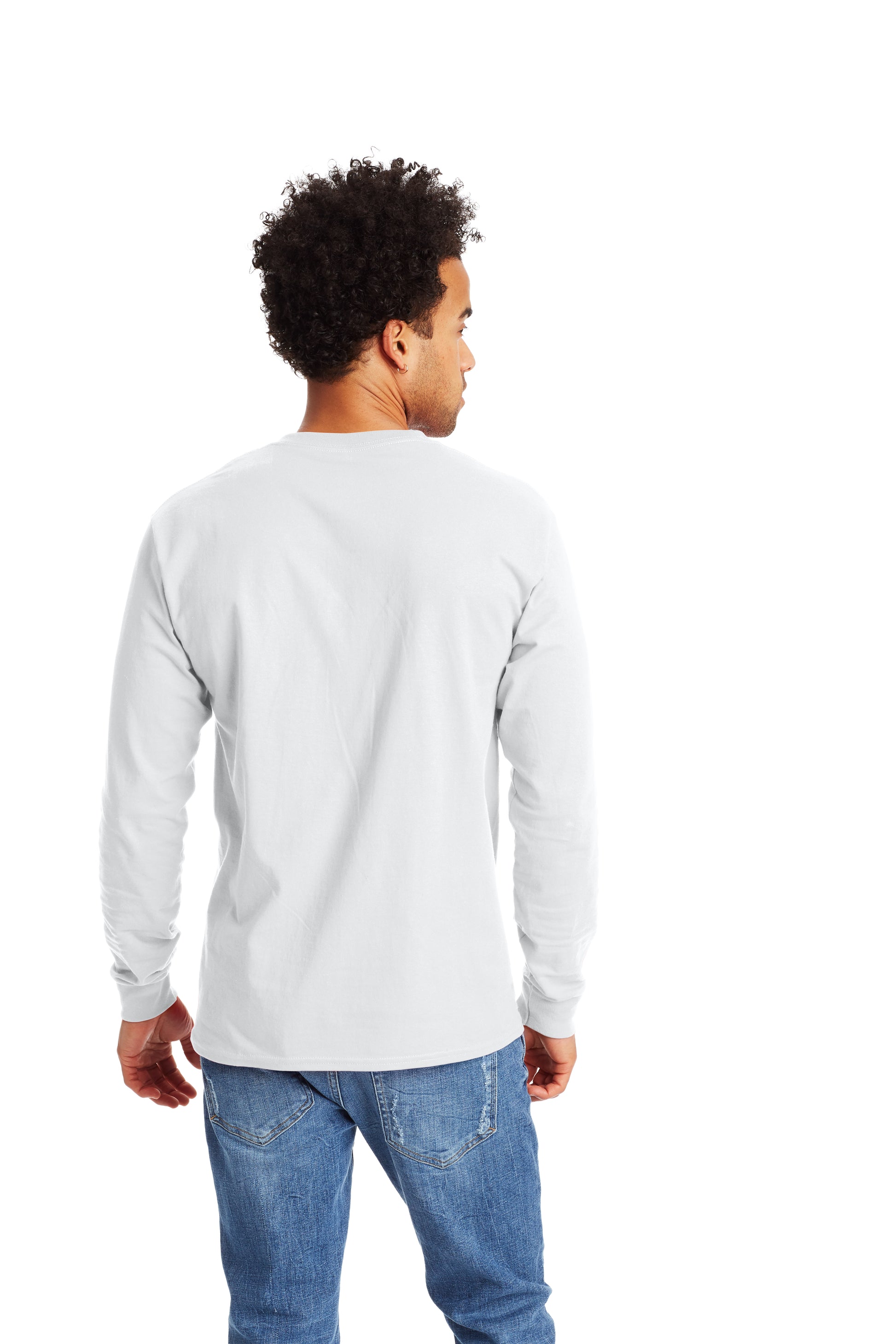 Authentic Long Sleeve Pocket Tee - White