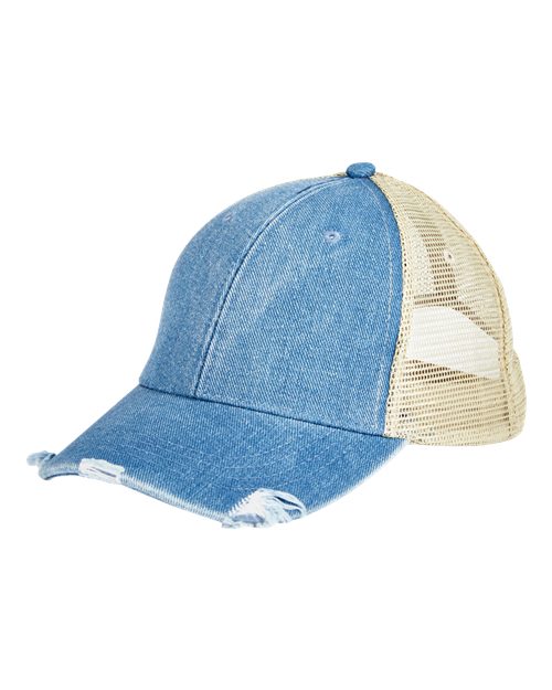 Adams Headwear OL102 Light Denim/ Tan — front