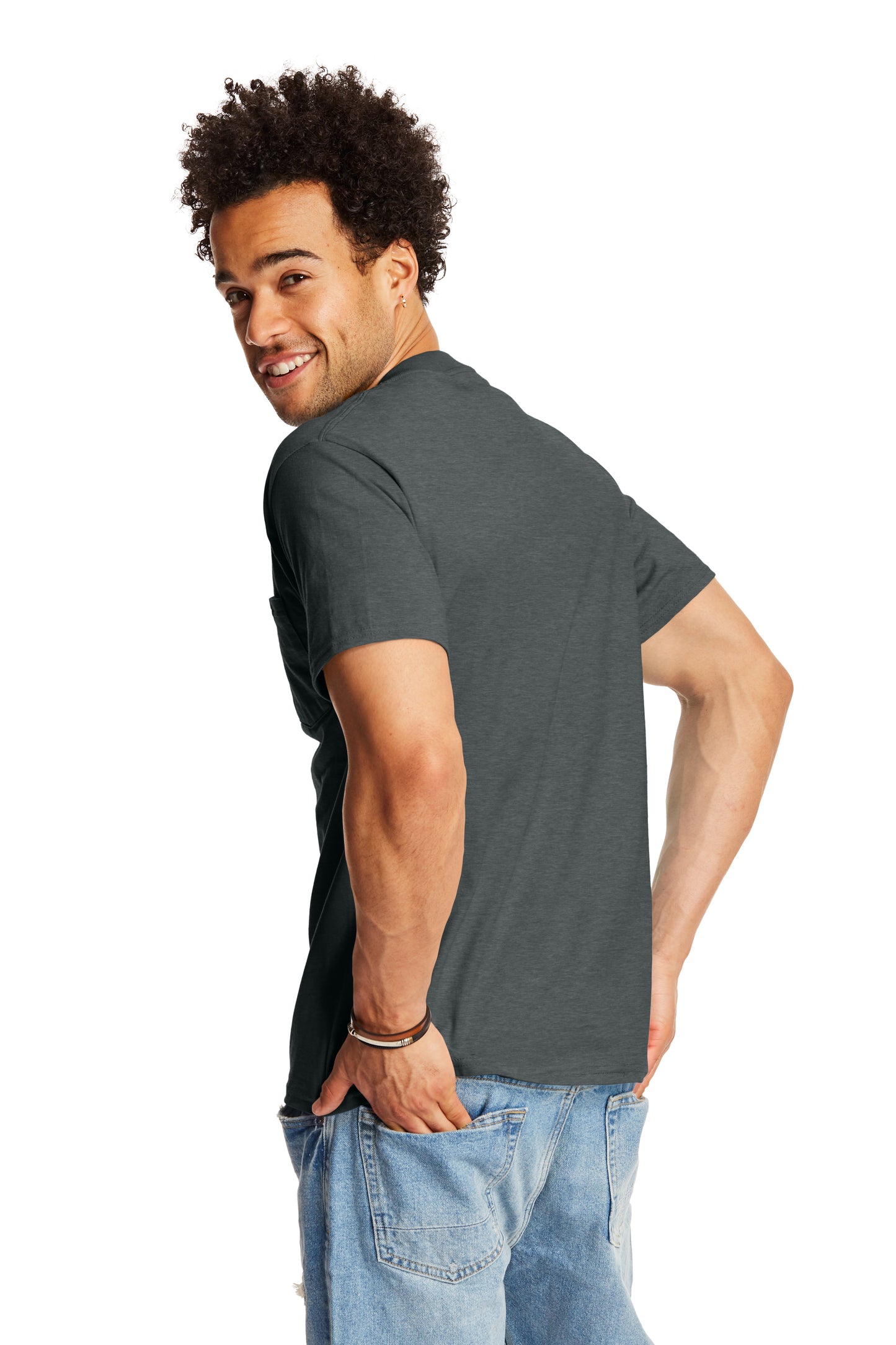Beefy-T® Short Sleeve Pocket Tee - Charcoal Heather