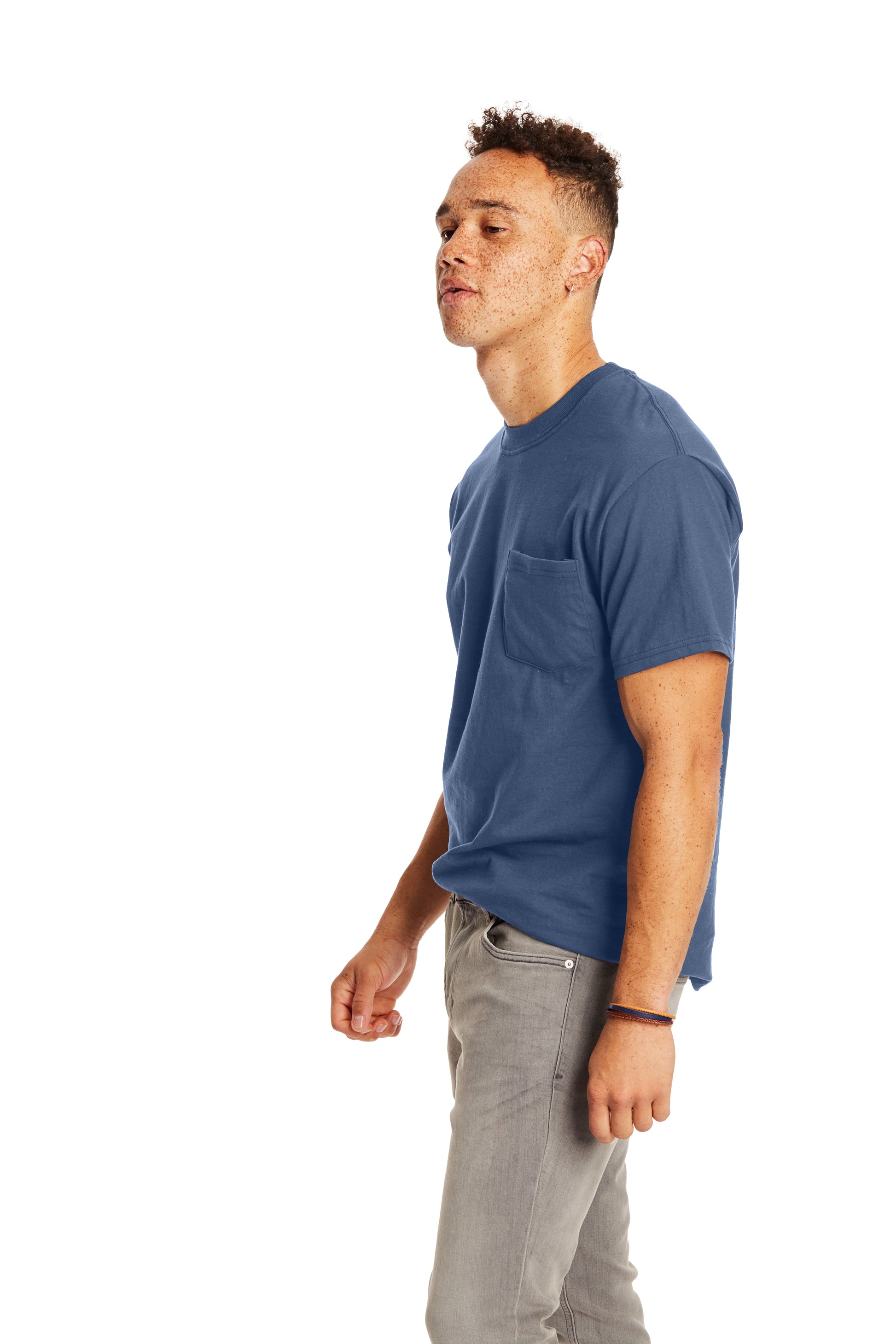 Beefy-T® Short Sleeve Pocket Tee - Denim Blue