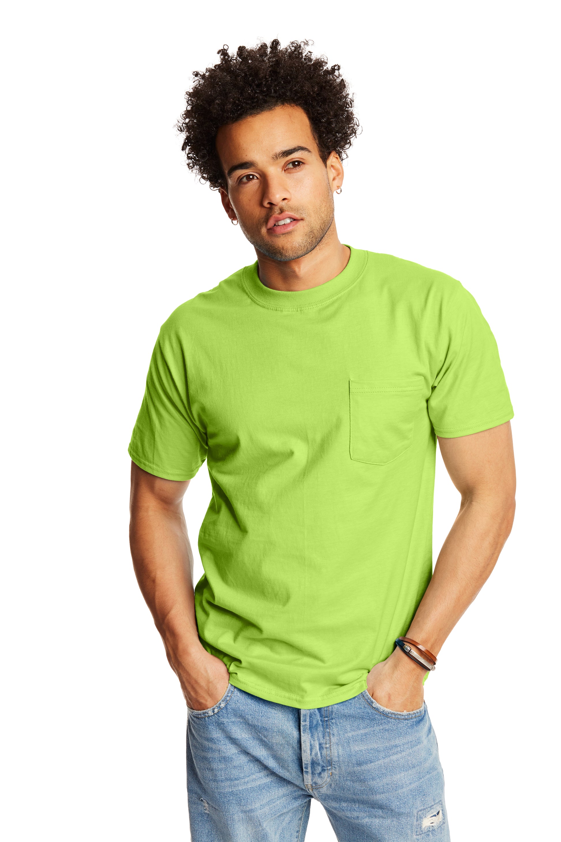 Beefy-T® Short Sleeve Pocket Tee - Lime