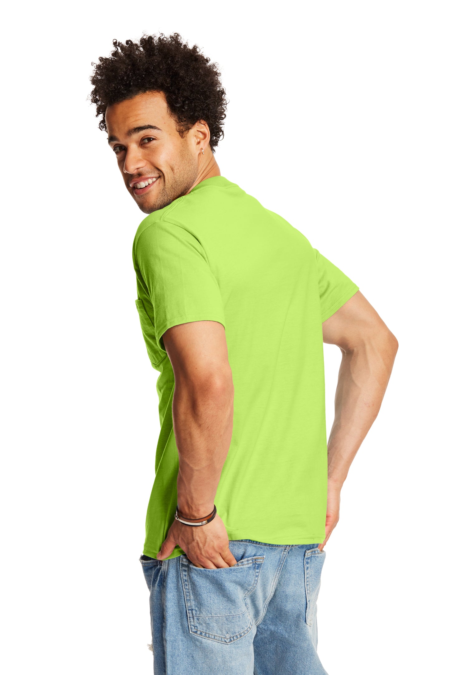 Beefy-T® Short Sleeve Pocket Tee - Lime