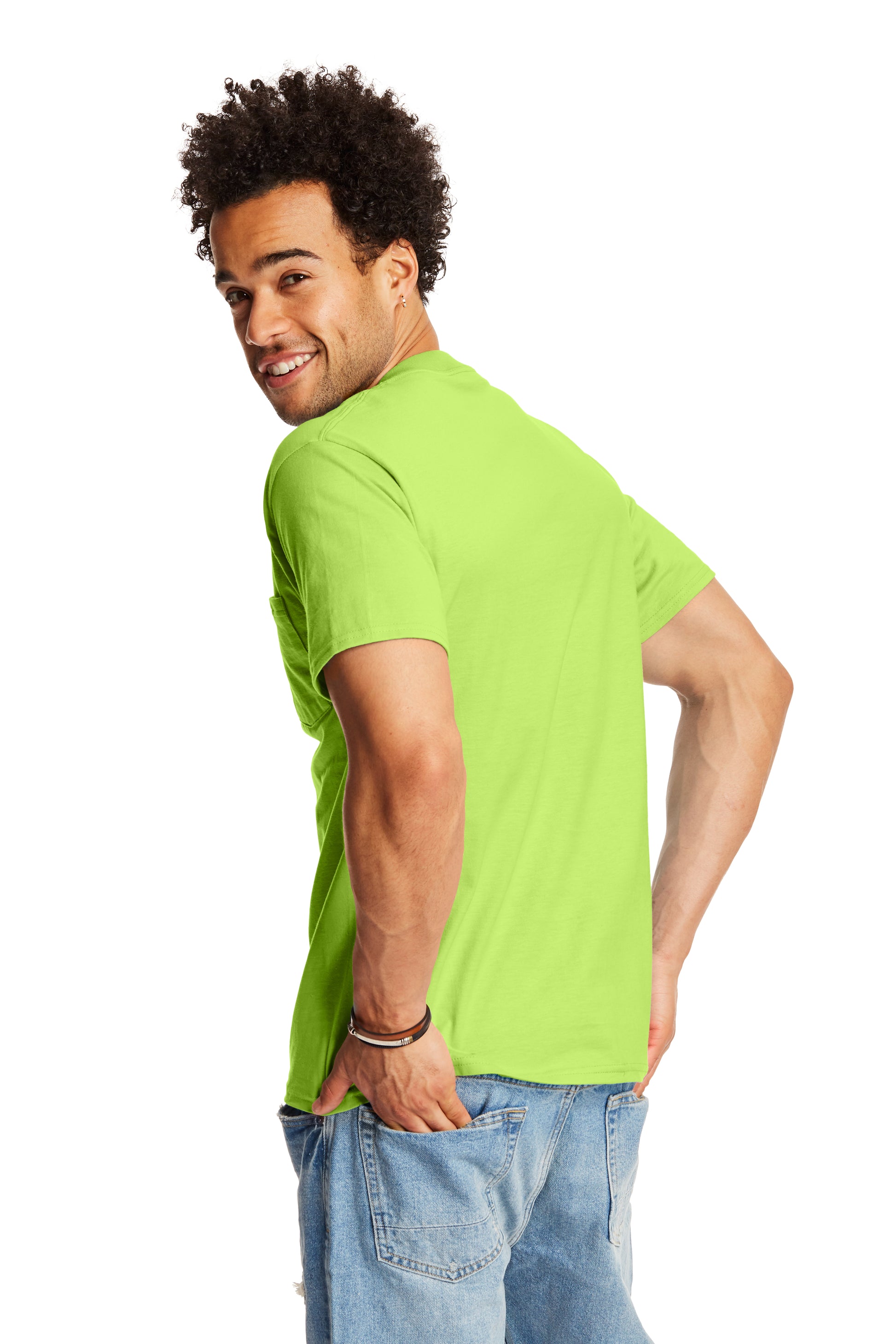 Beefy-T® Short Sleeve Pocket Tee - Lime