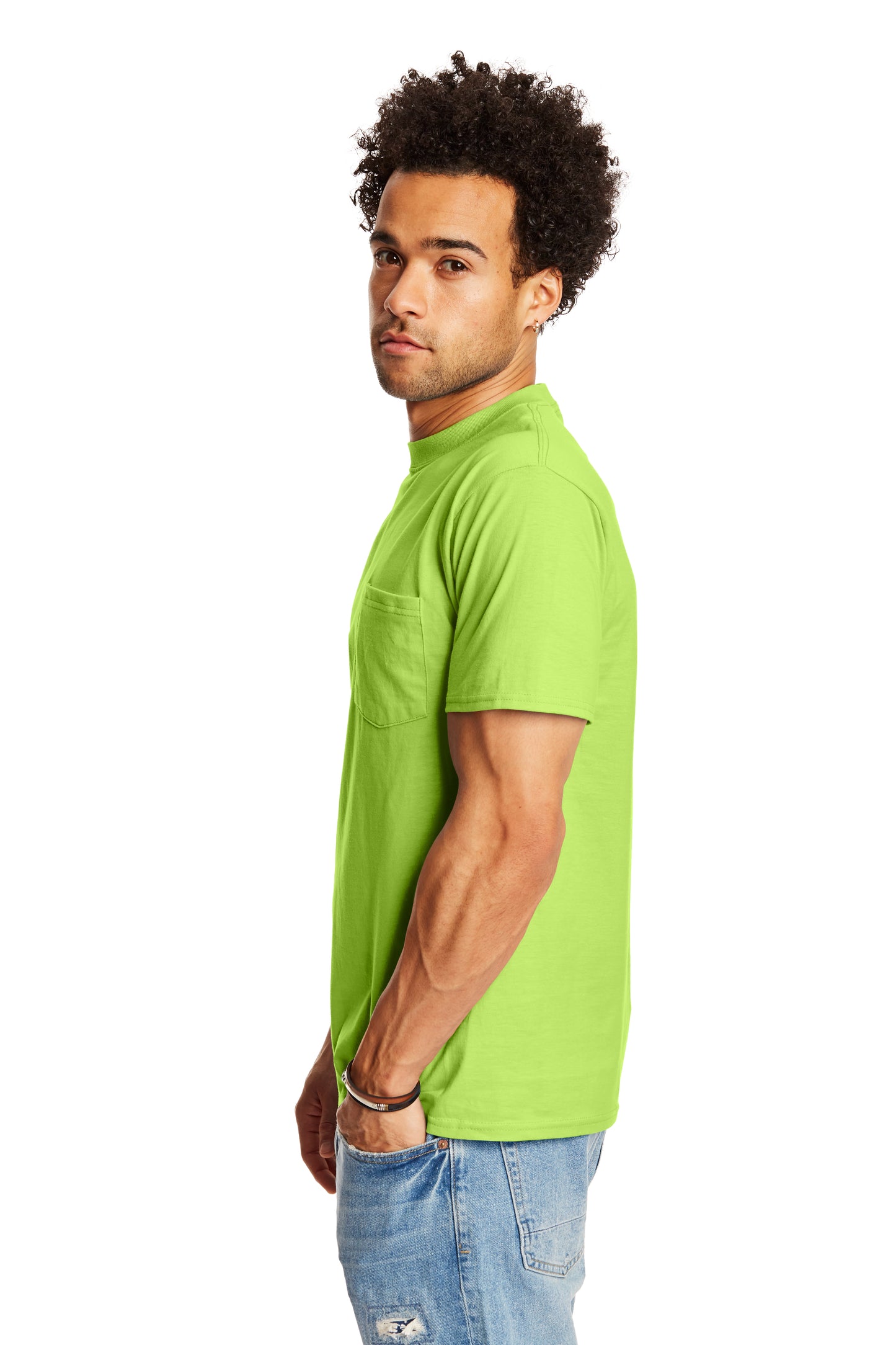 Beefy-T® Short Sleeve Pocket Tee - Lime