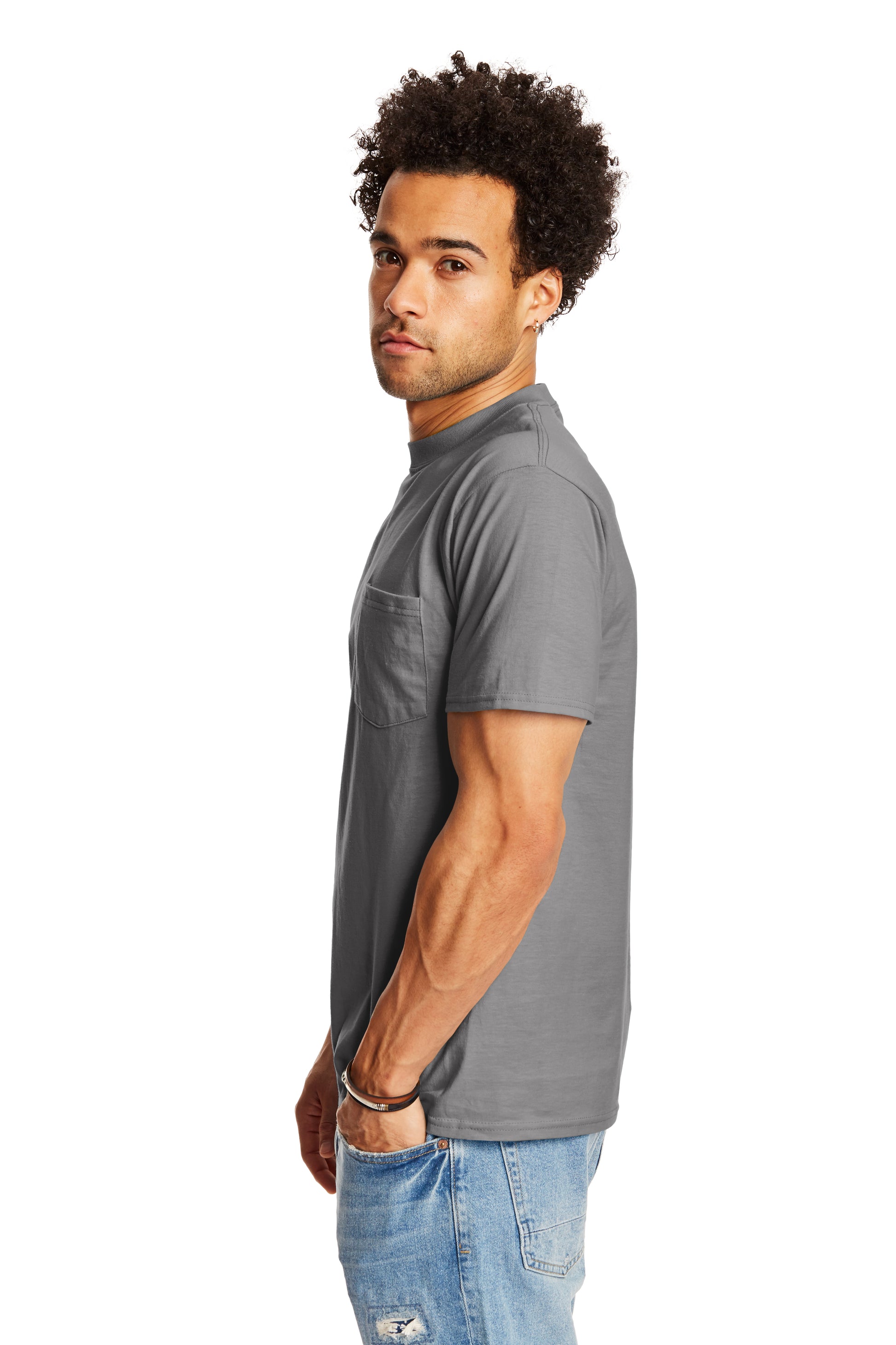 Beefy-T® Short Sleeve Pocket Tee - Smoke Gray