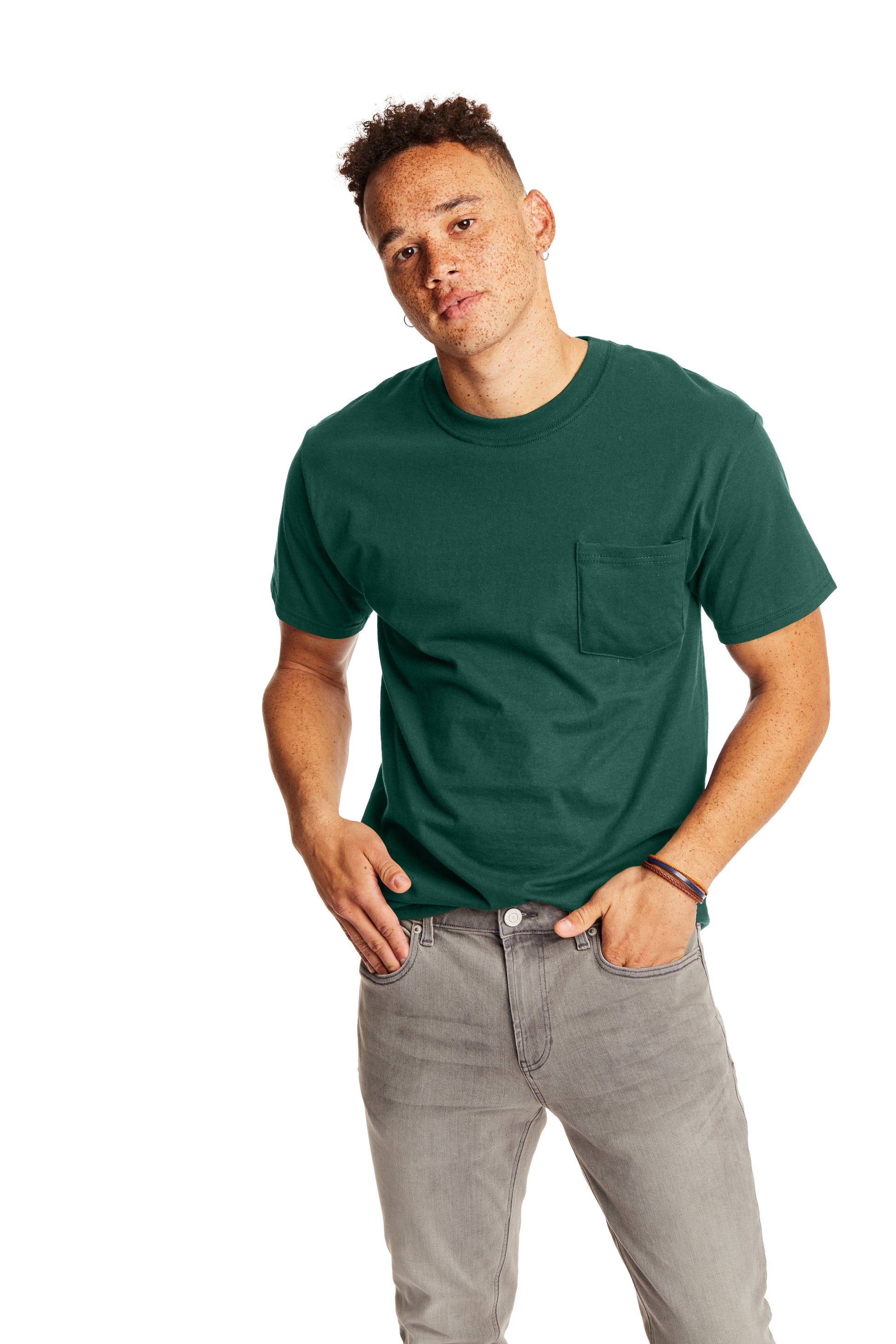 Beefy-T® Short Sleeve Pocket Tee - Deep Forest