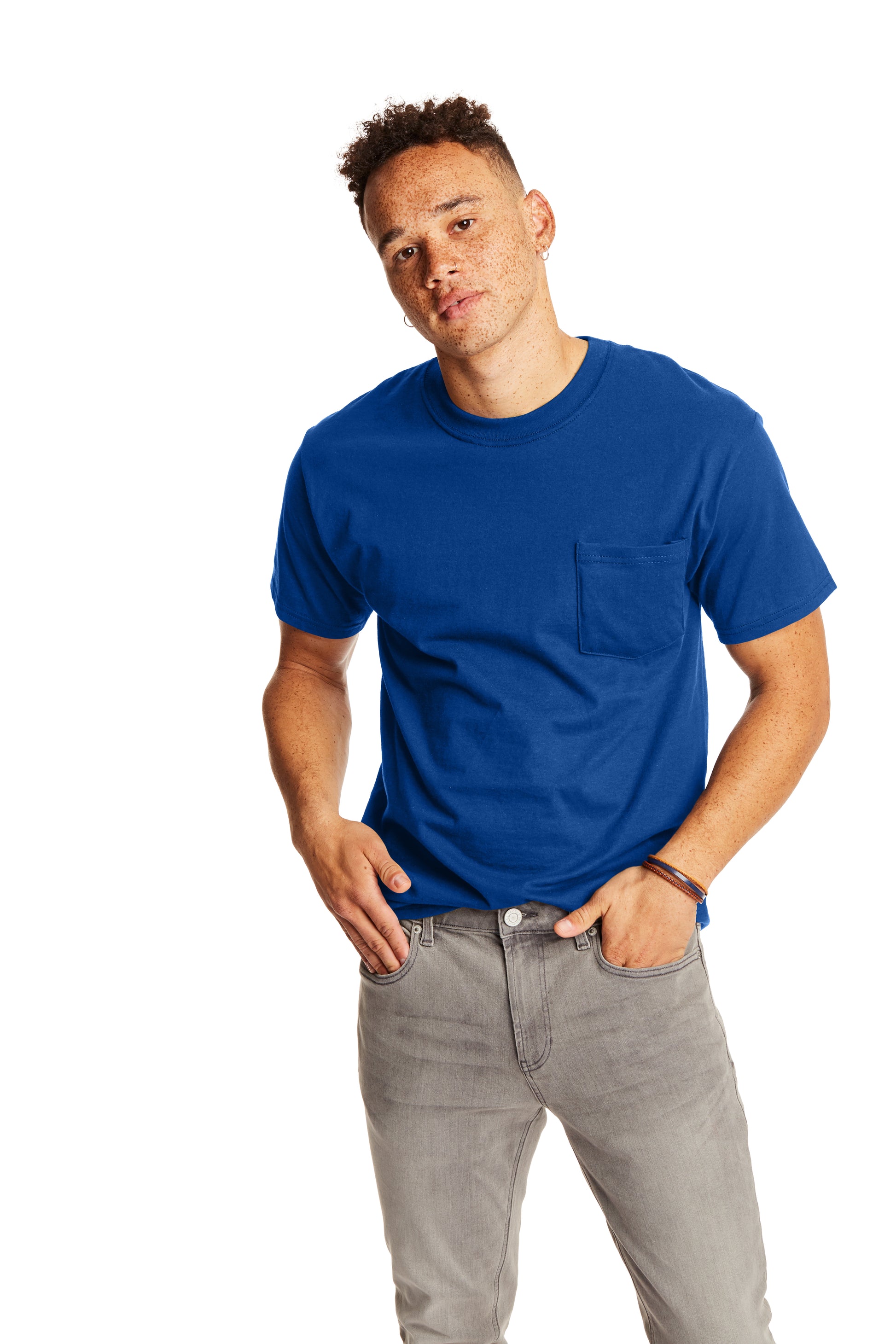 Beefy-T® Short Sleeve Pocket Tee - Deep Royal