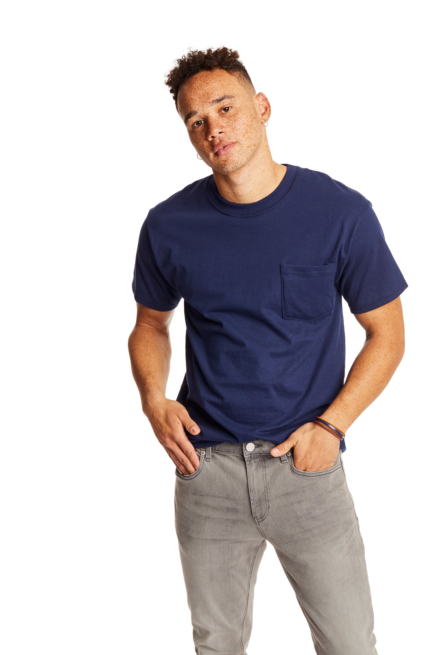 Beefy-T® Short Sleeve Pocket Tee - Navy