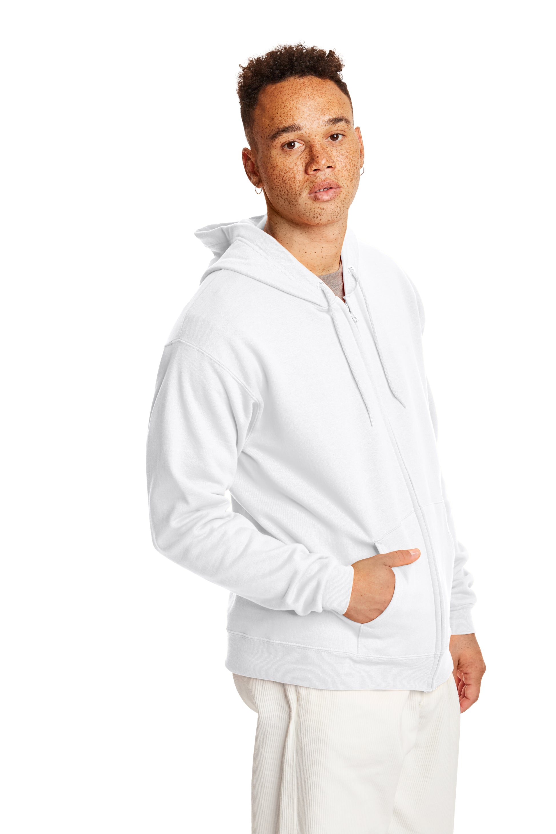 EcoSmart® 50/50 Full-Zip Hoodie - White