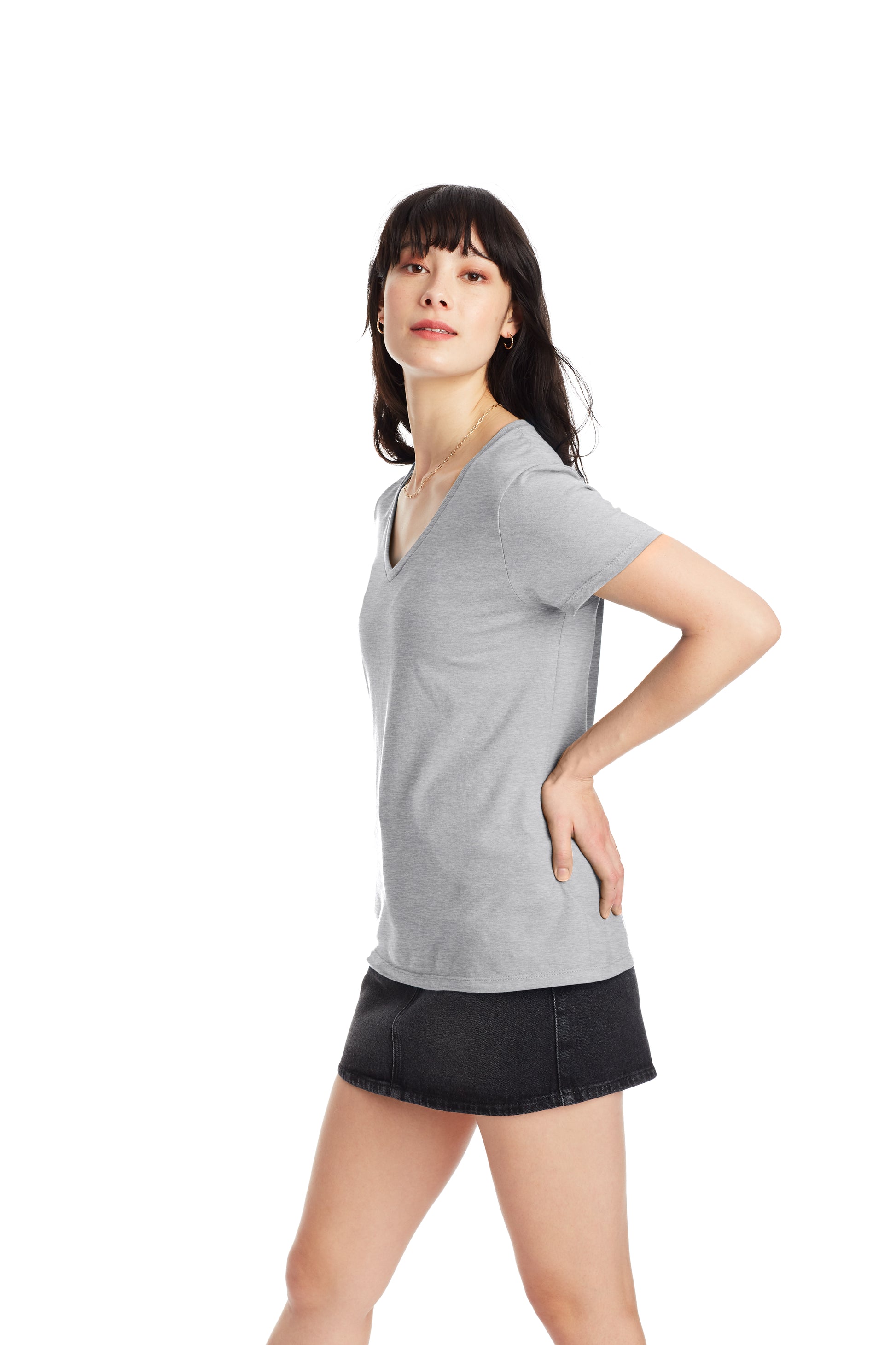 Women's Perfect-T Short Sleeve V-neck - Ash