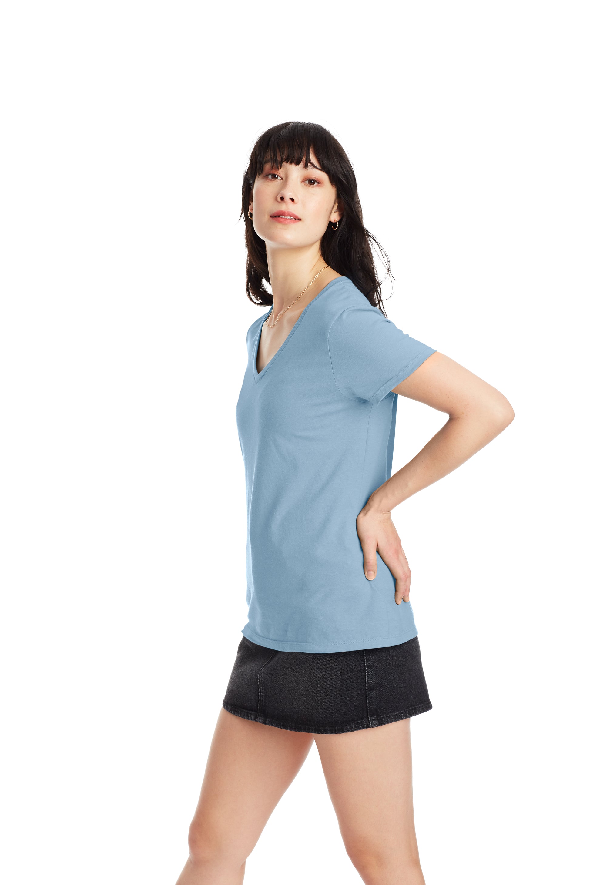 Women's Perfect-T Short Sleeve V-neck - Light Blue