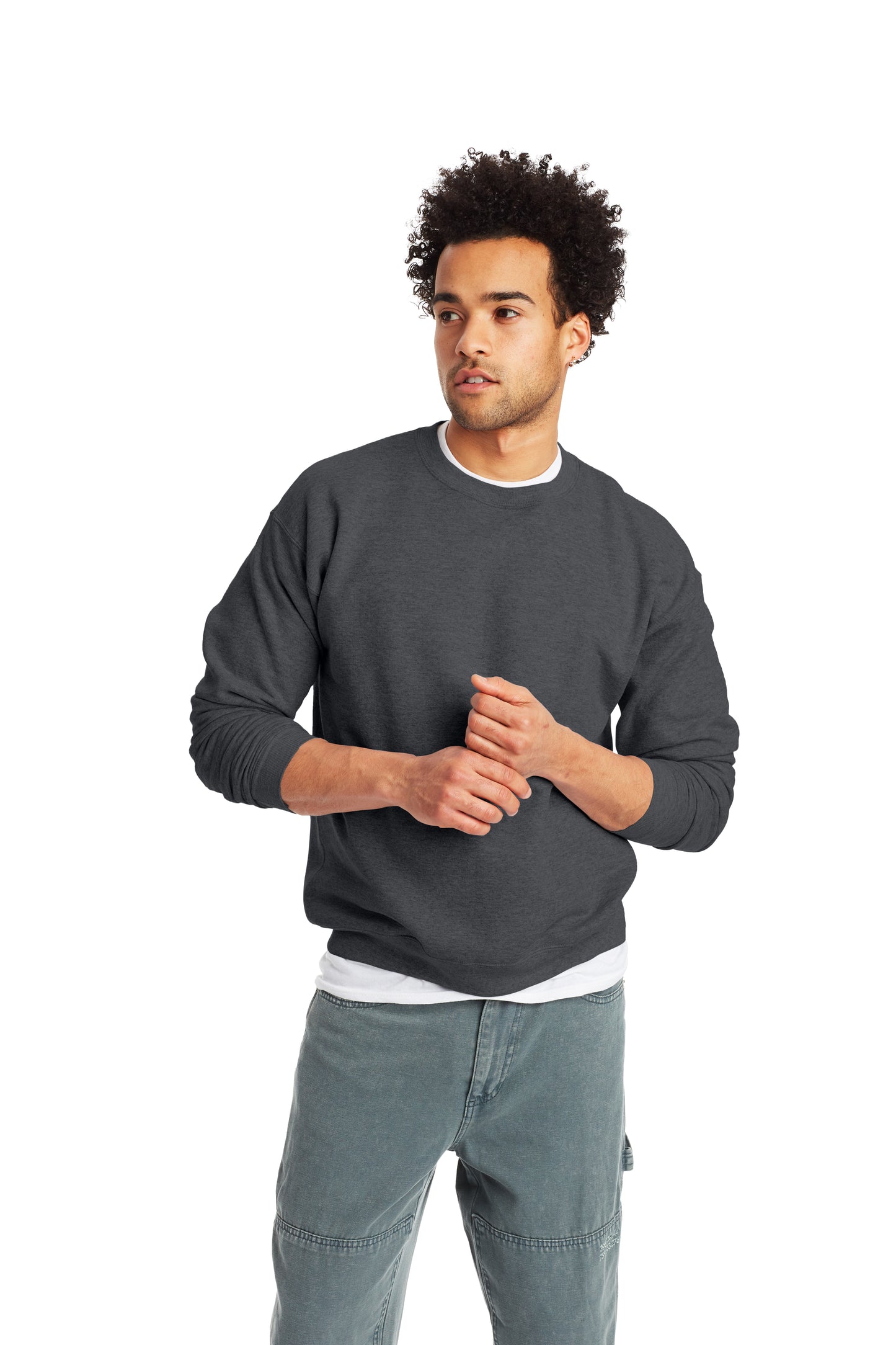 Unisex Ecosmart® 50/50 Crewneck Sweatshirt - Charcoal Heather