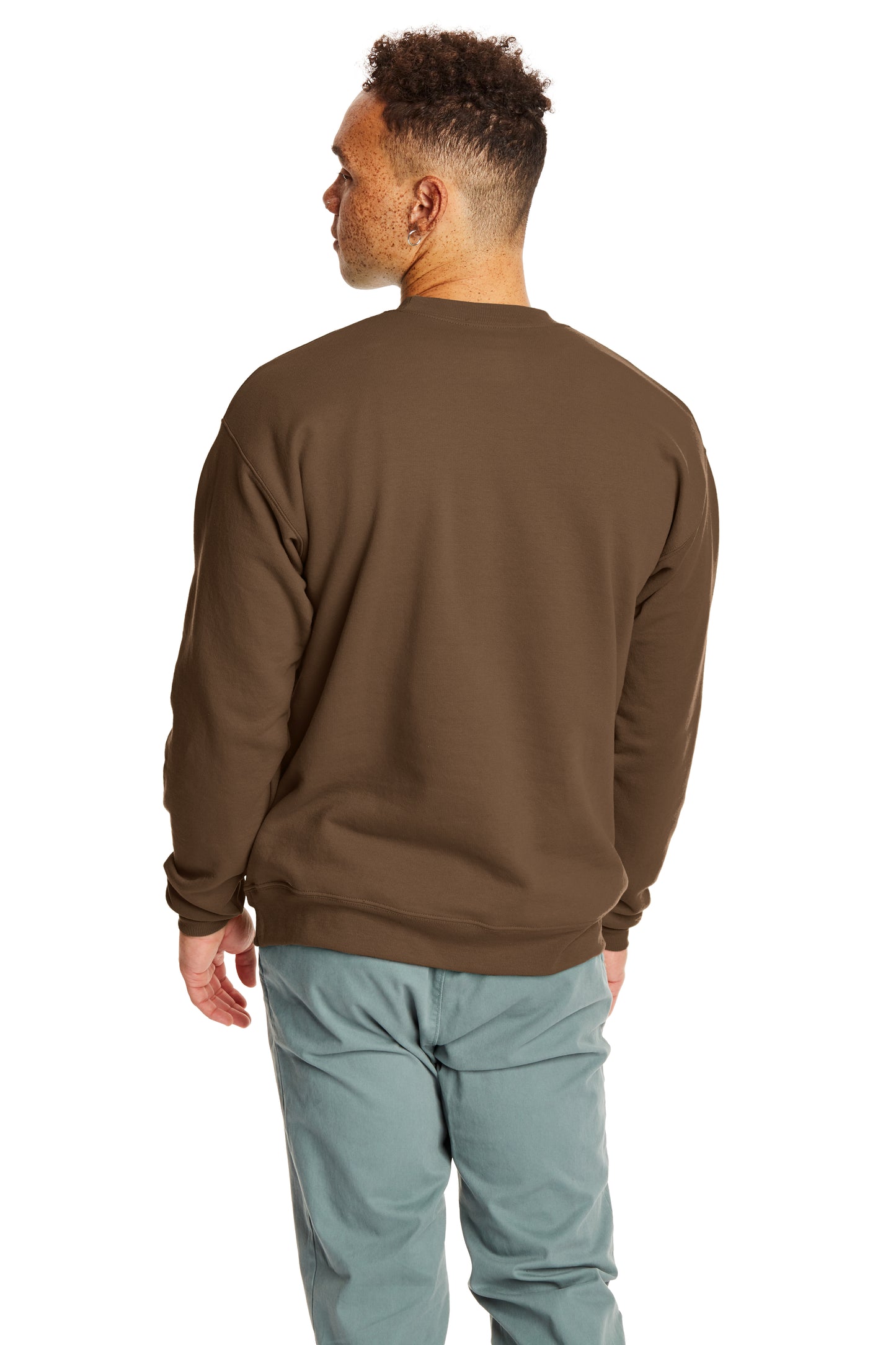 Unisex Ecosmart® 50/50 Crewneck Sweatshirt - Army Brown
