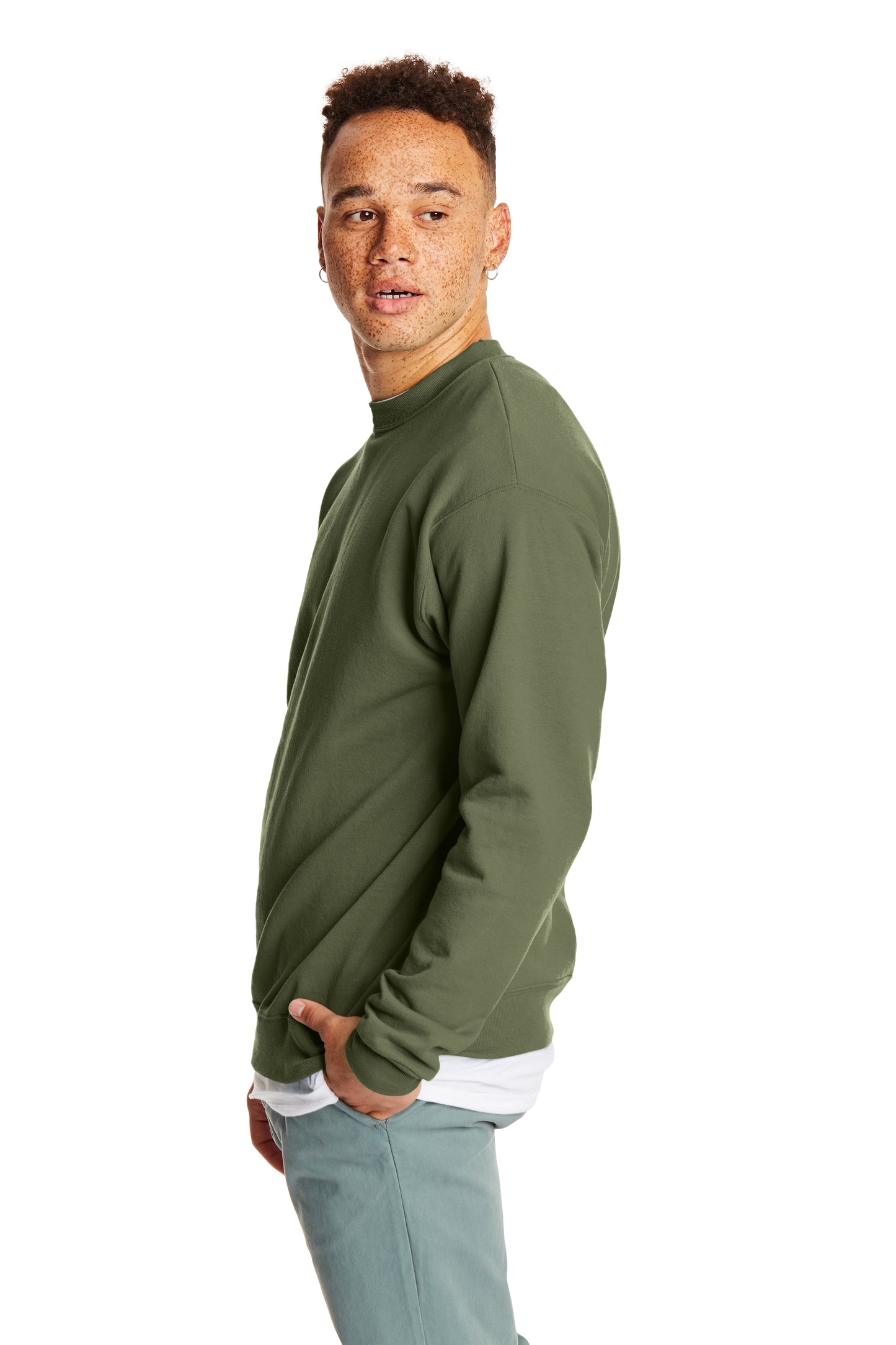 Unisex Ecosmart® 50/50 Crewneck Sweatshirt - Fatigue Green