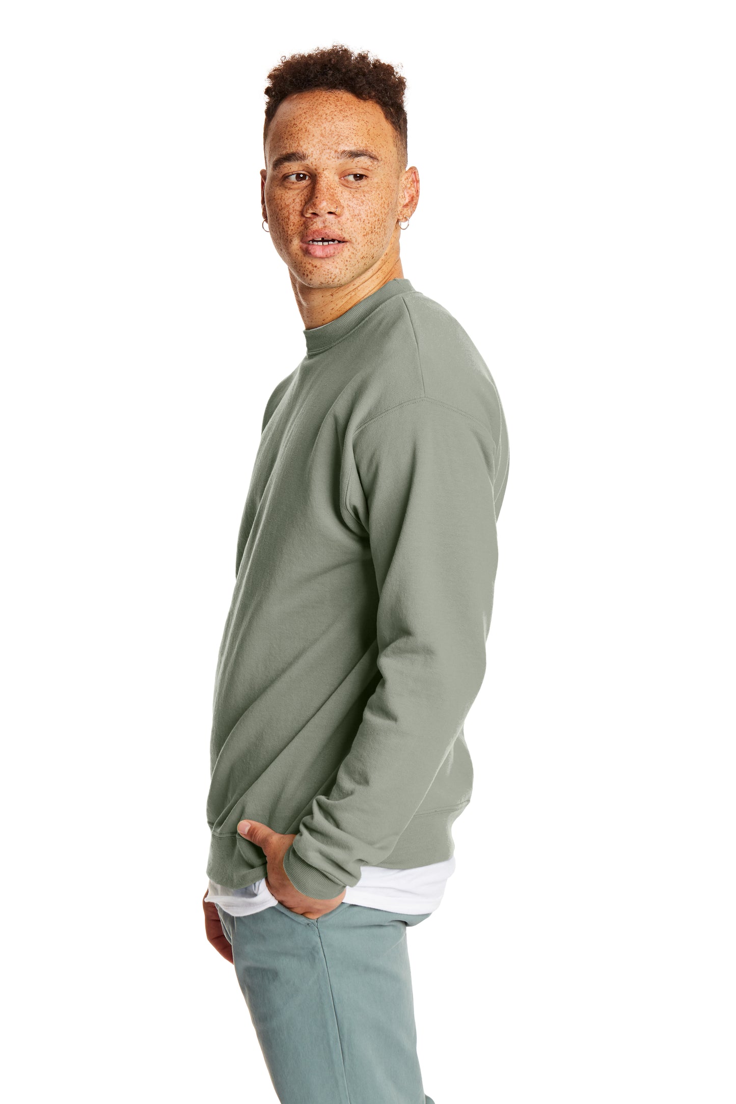 Unisex Ecosmart® 50/50 Crewneck Sweatshirt - Stonewashed Green