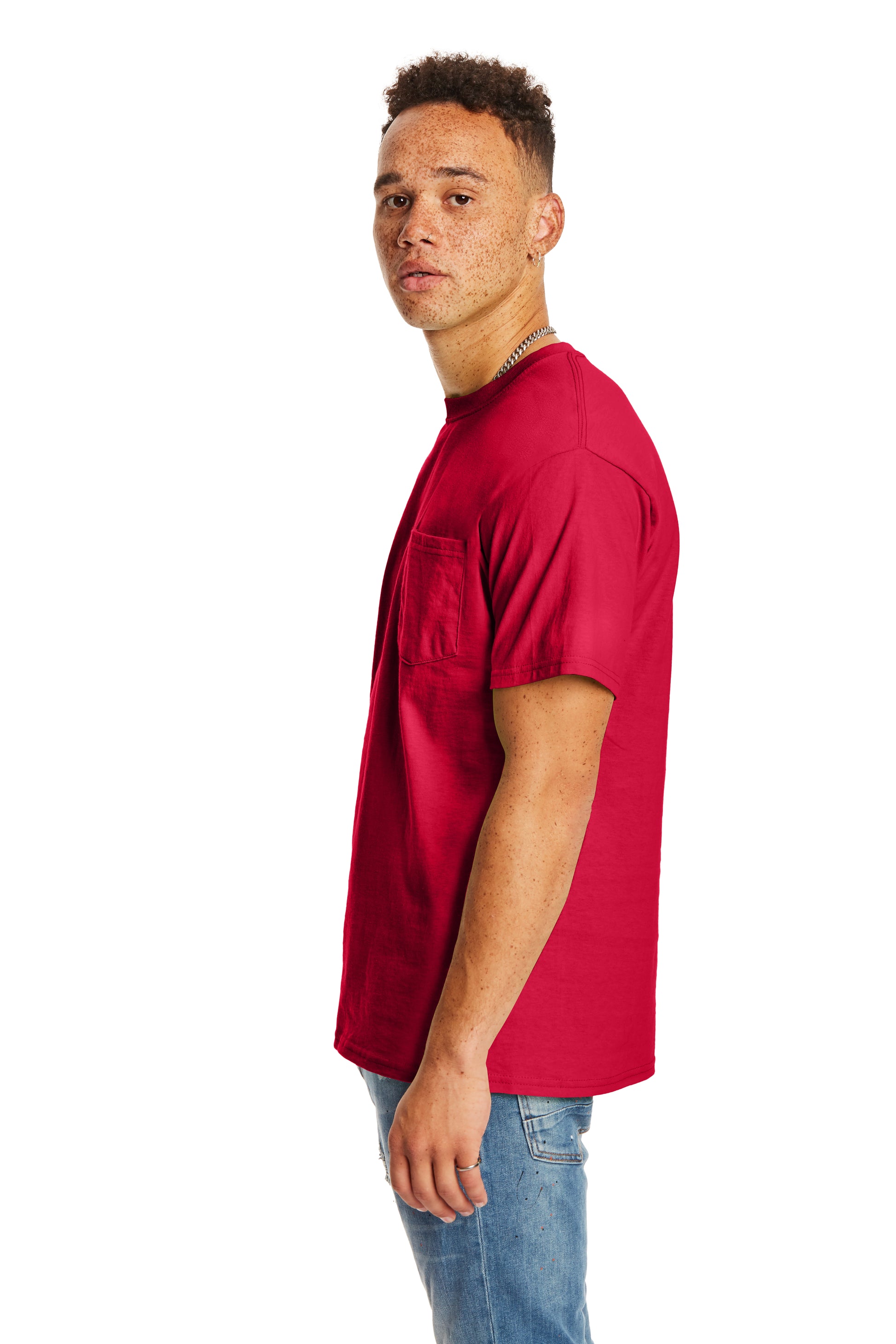 Authentic Short Sleeve Pocket Tee - Deep Red