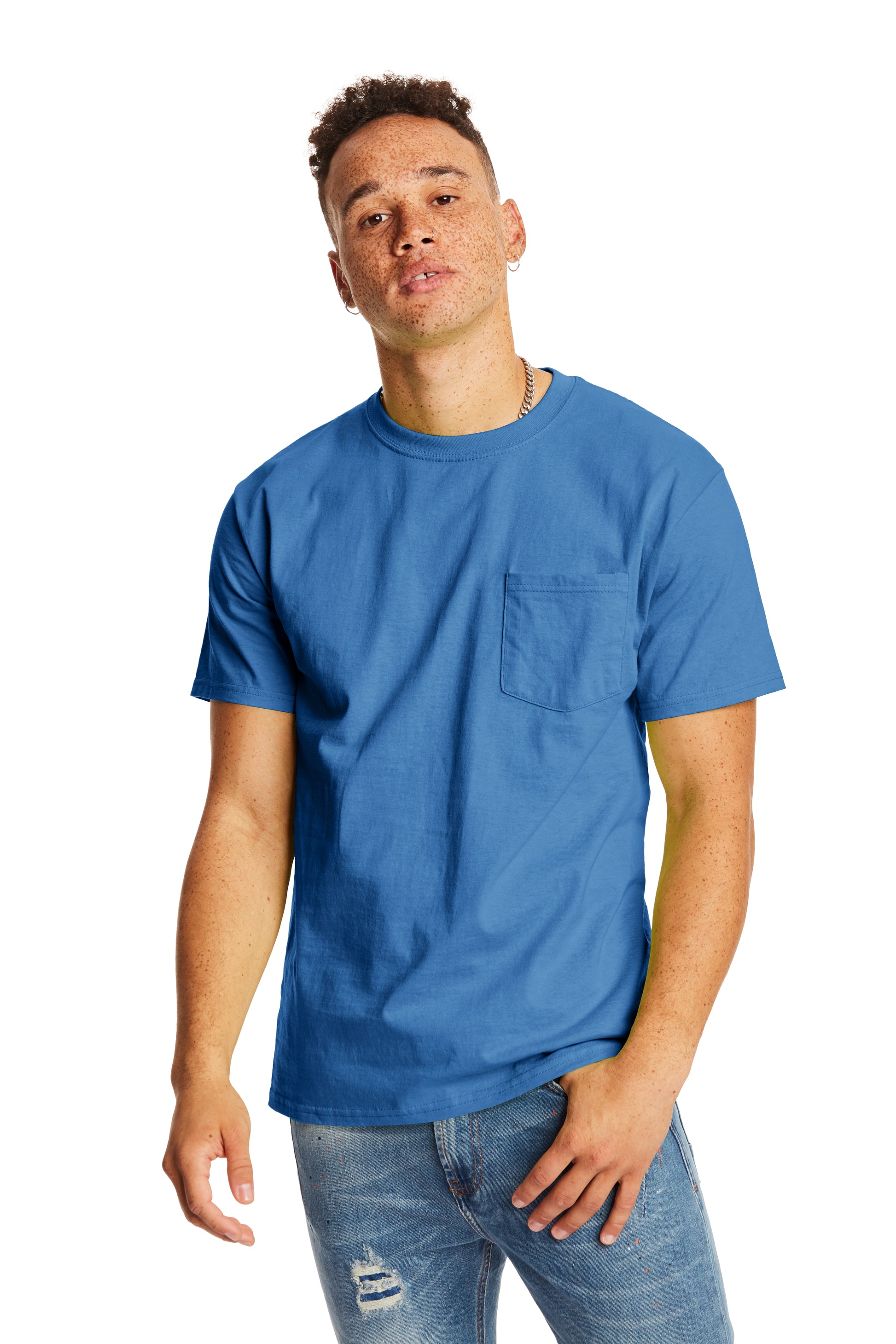 Authentic Short Sleeve Pocket Tee - Denim Blue