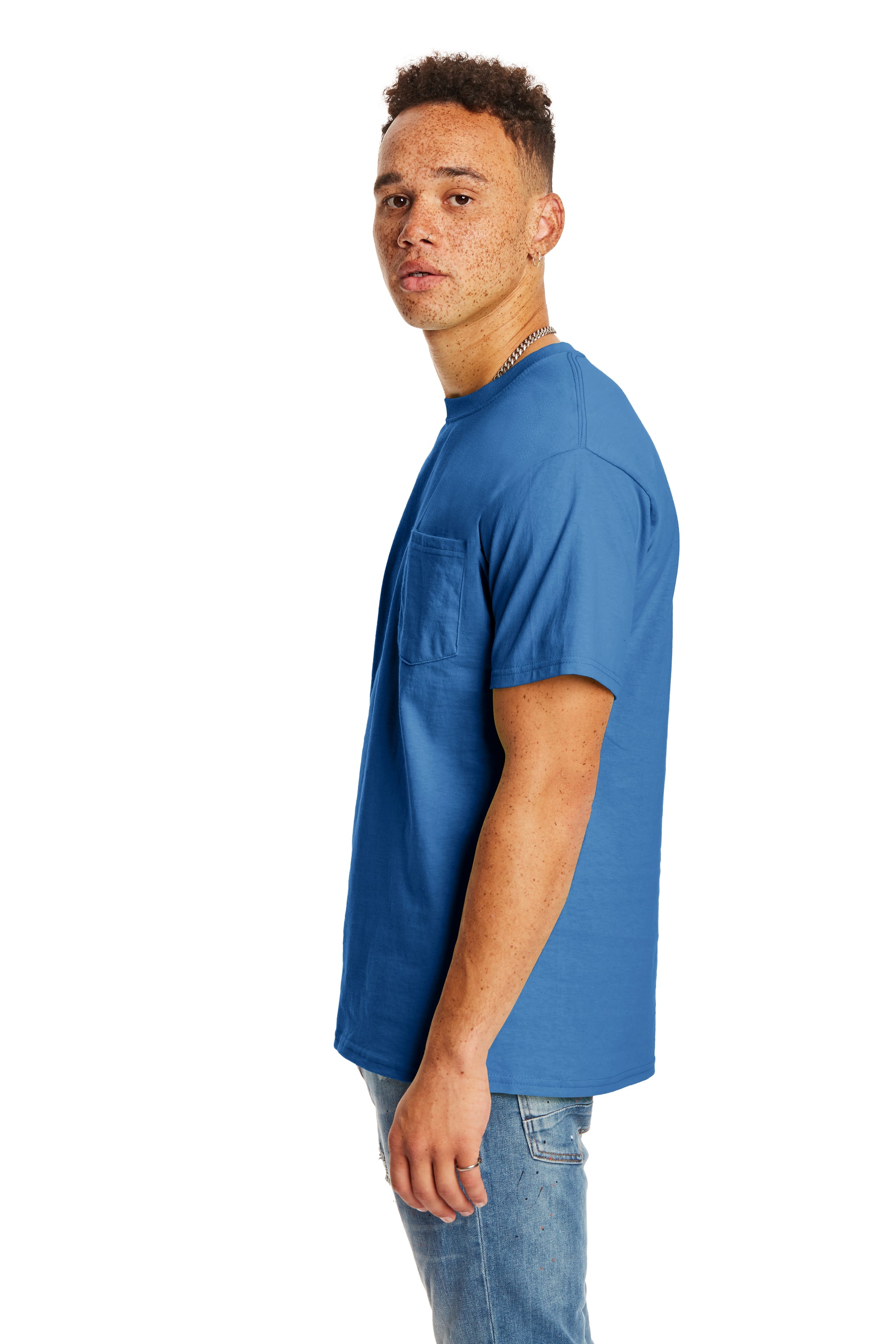 Authentic Short Sleeve Pocket Tee - Denim Blue