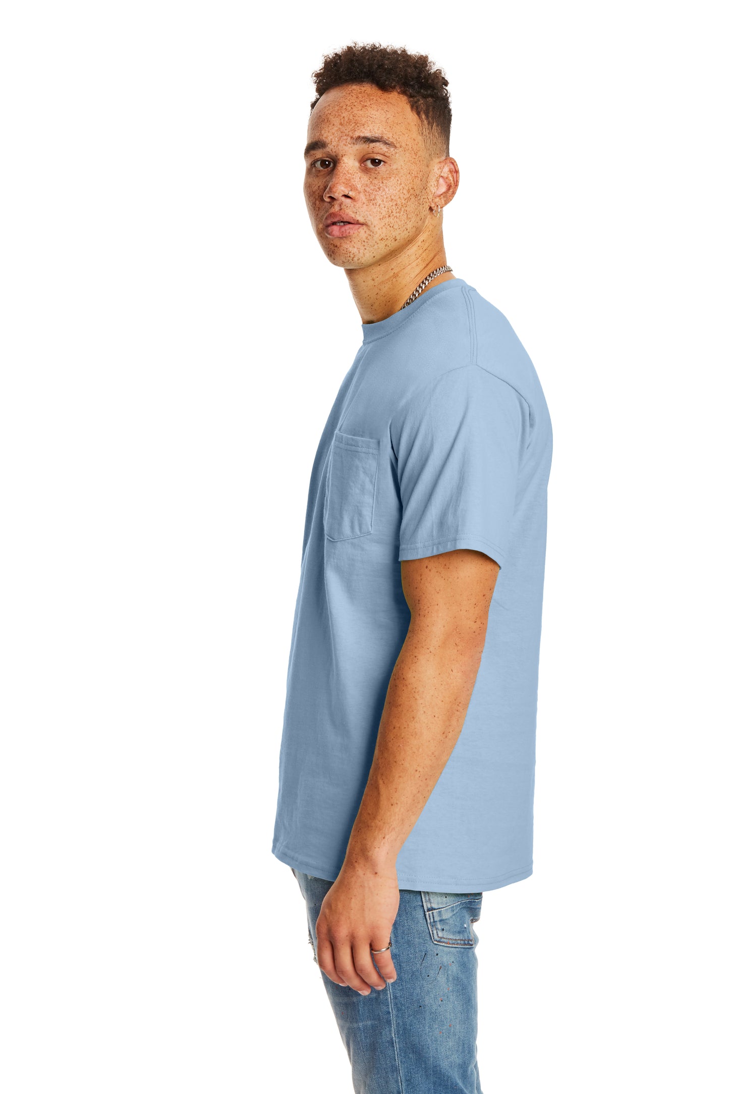 Authentic Short Sleeve Pocket Tee - Light Blue