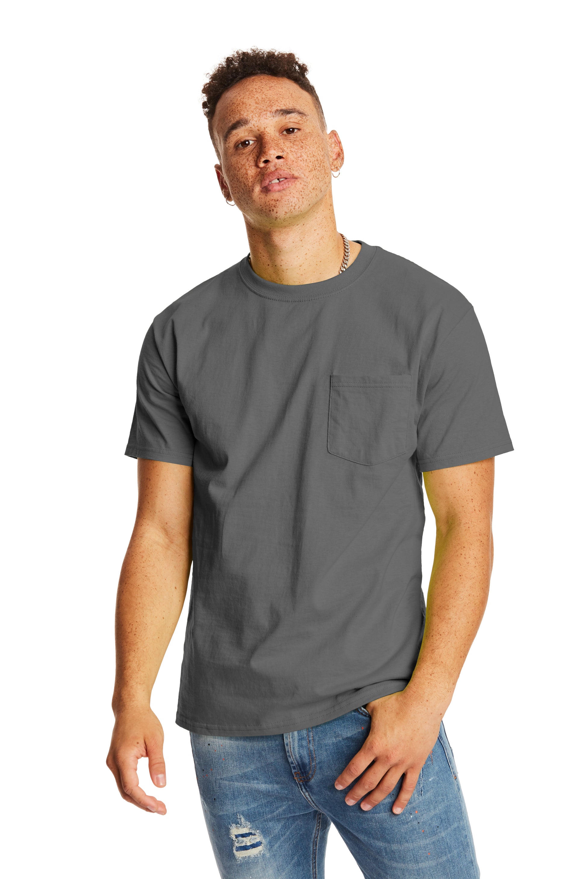 Authentic Short Sleeve Pocket Tee - Smoke Gray