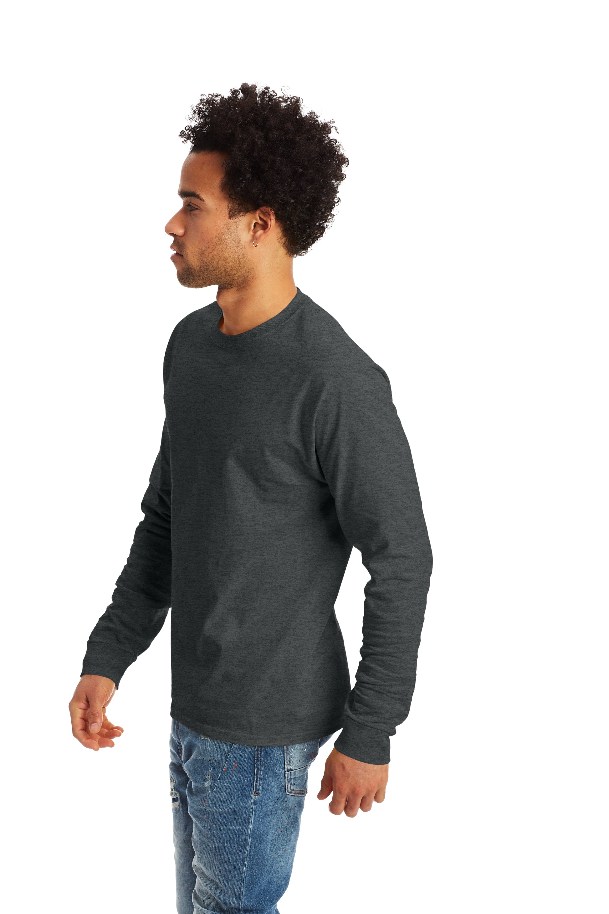 Authentic Long Sleeve Tee - Charcoal Heather