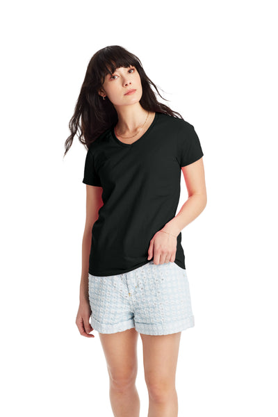 Women's Essential-T Short Sleeve V-neck - Black
