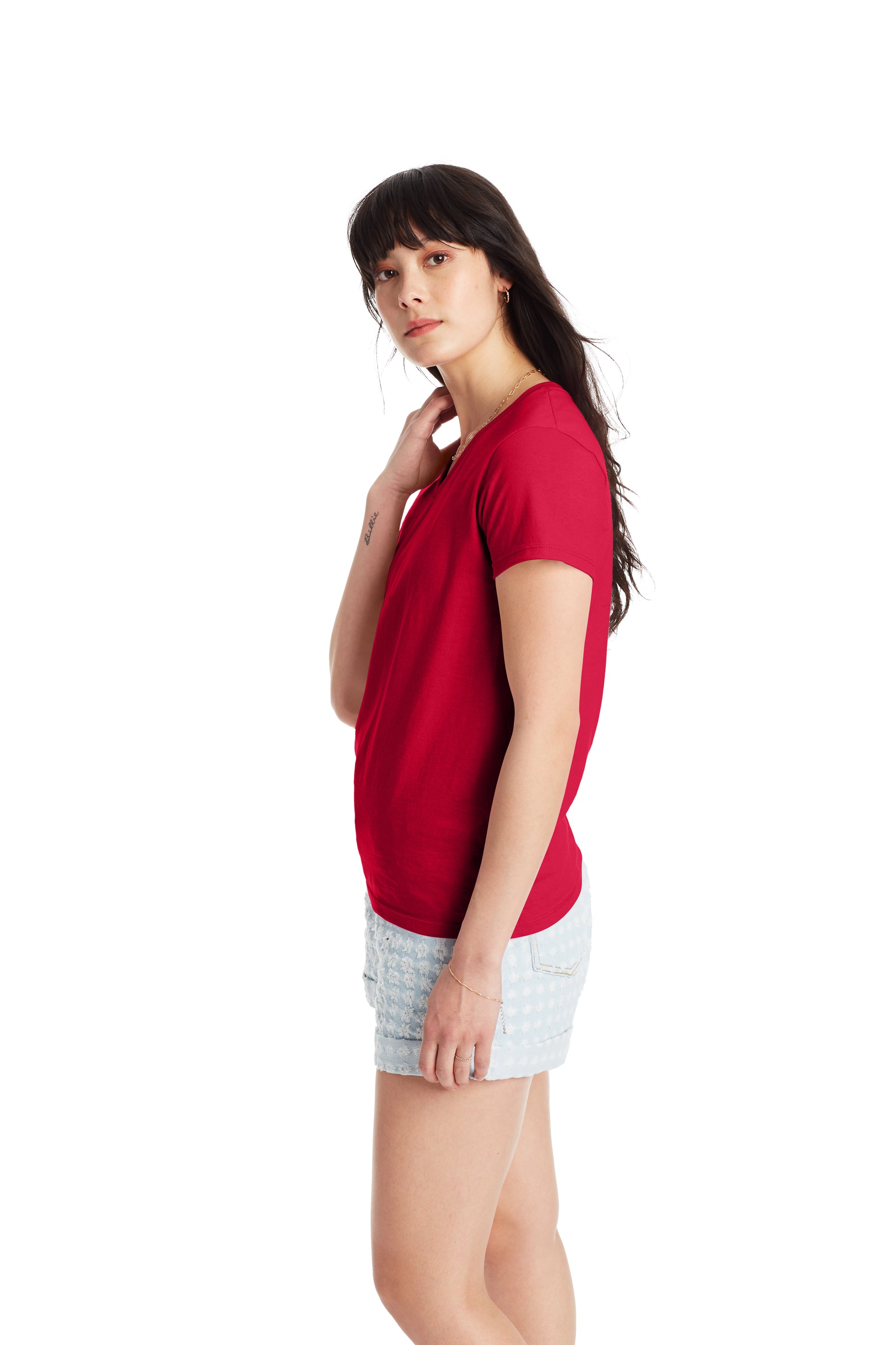 Women's Essential-T Short Sleeve V-neck - Deep Red